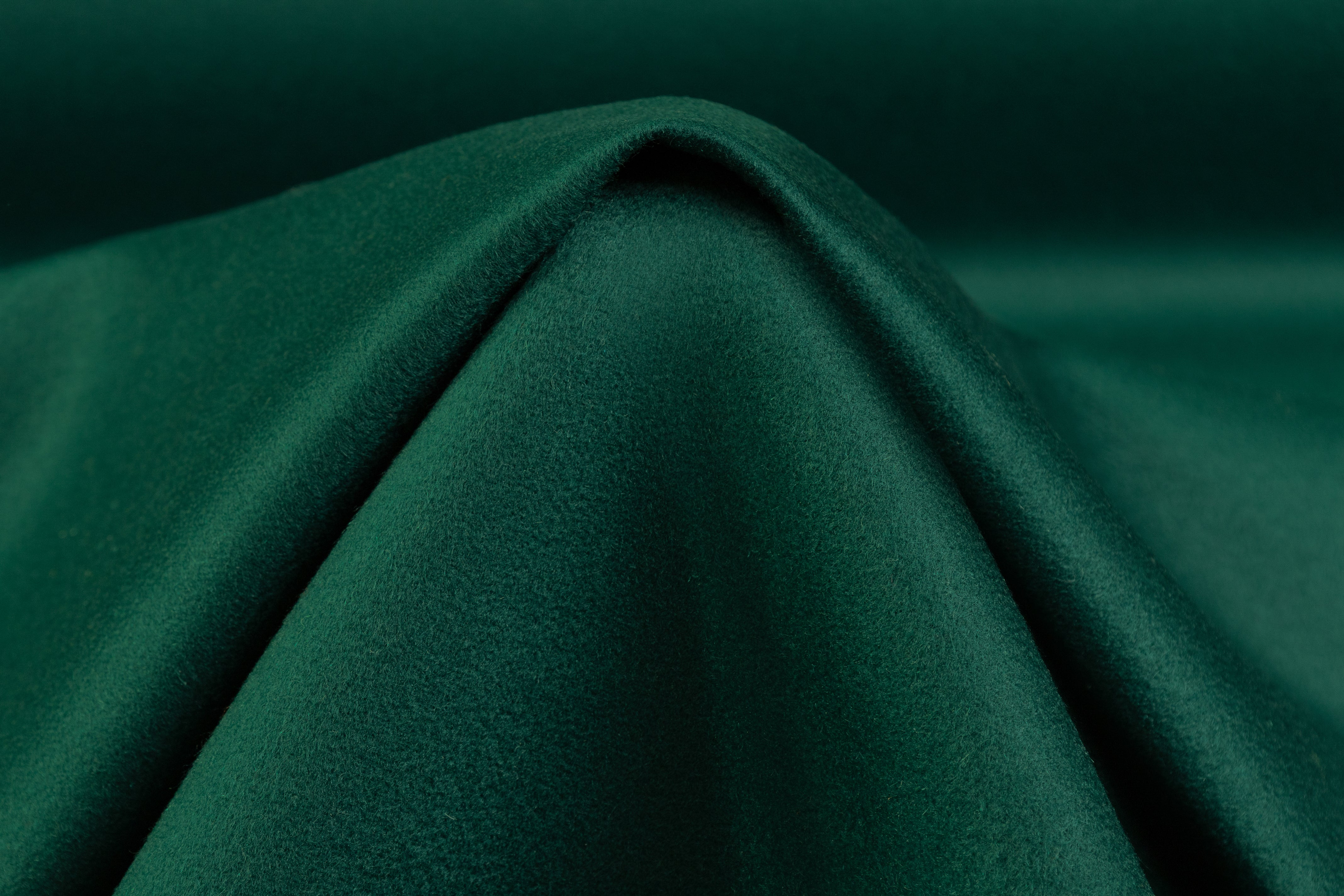 Double Faced Italian Wool Cashmere Coating - Emerald Green