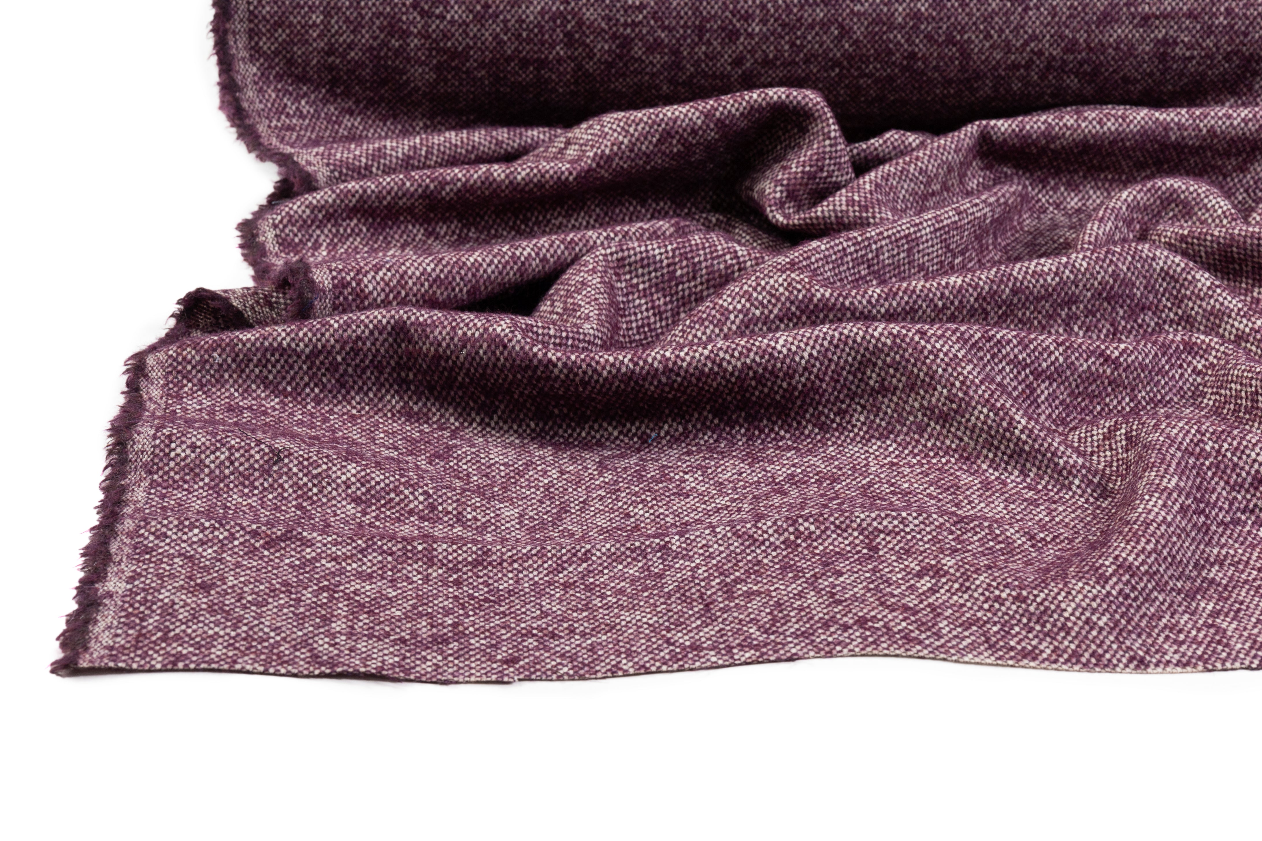 Loro Piana - Italian Wool Cashmere Tweed Coating - Plum