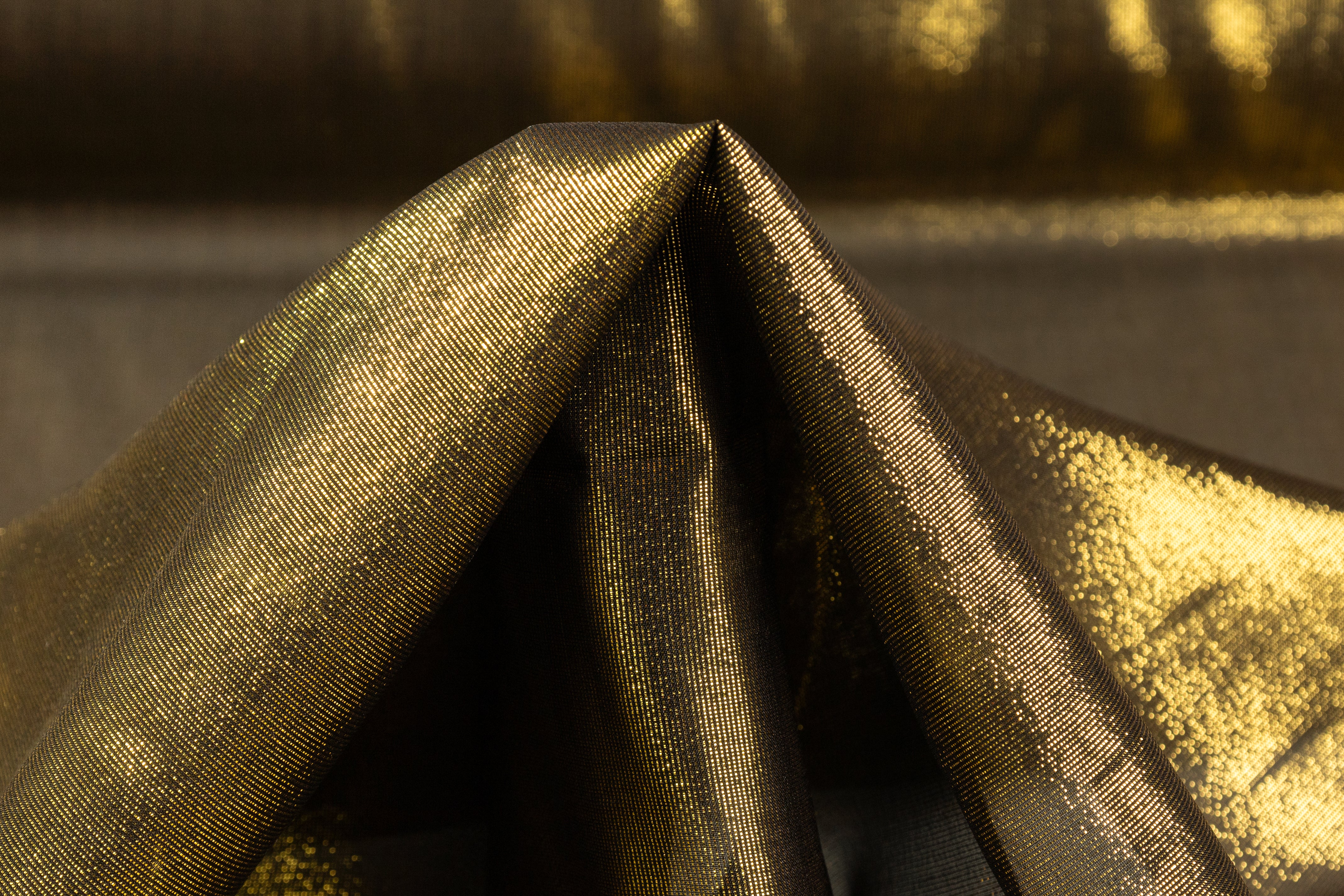 Silk Chiffon Lamé - Black / Gold