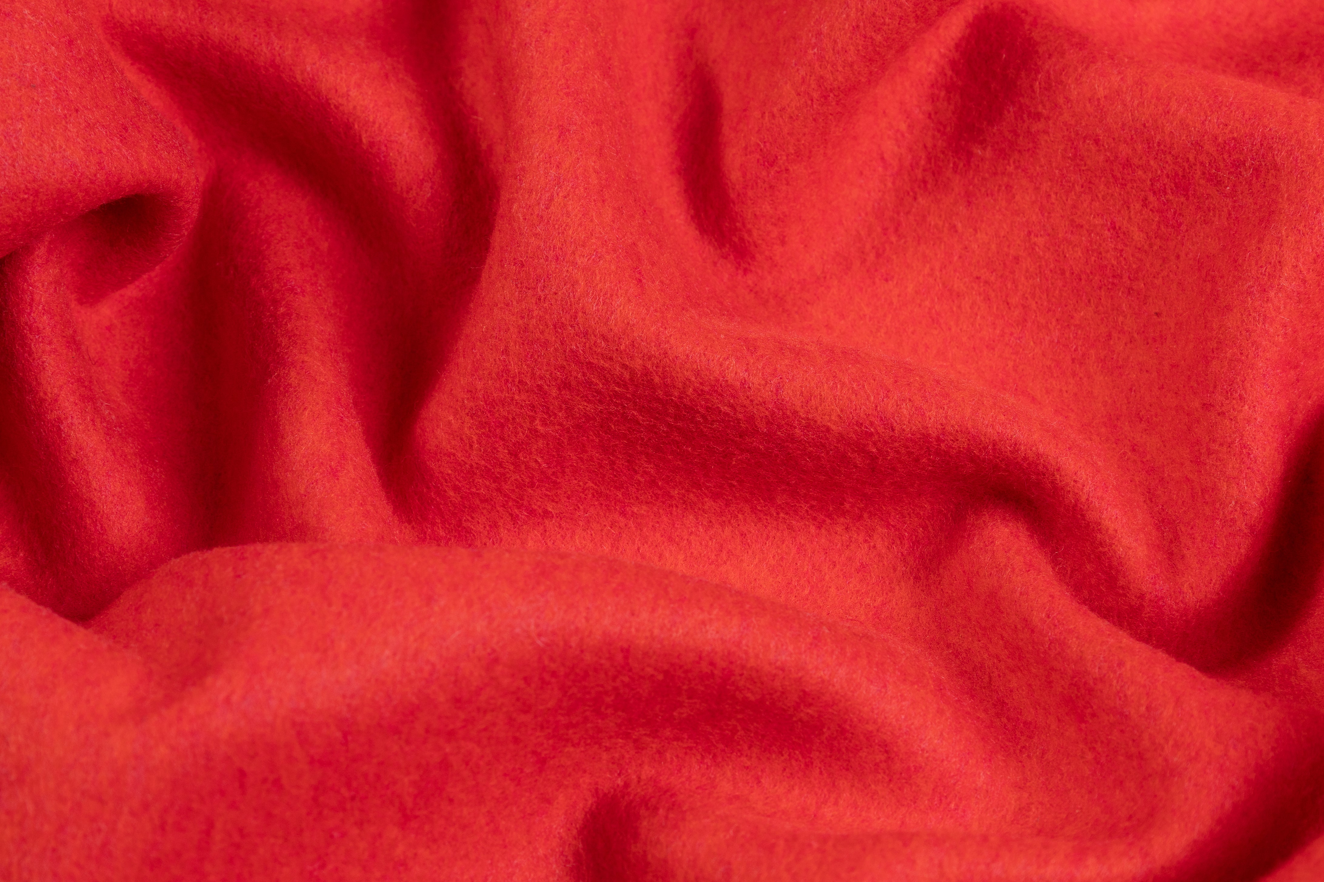 Double Faced Melton Wool Nylon Coating - Blood Orange / Fuchsia