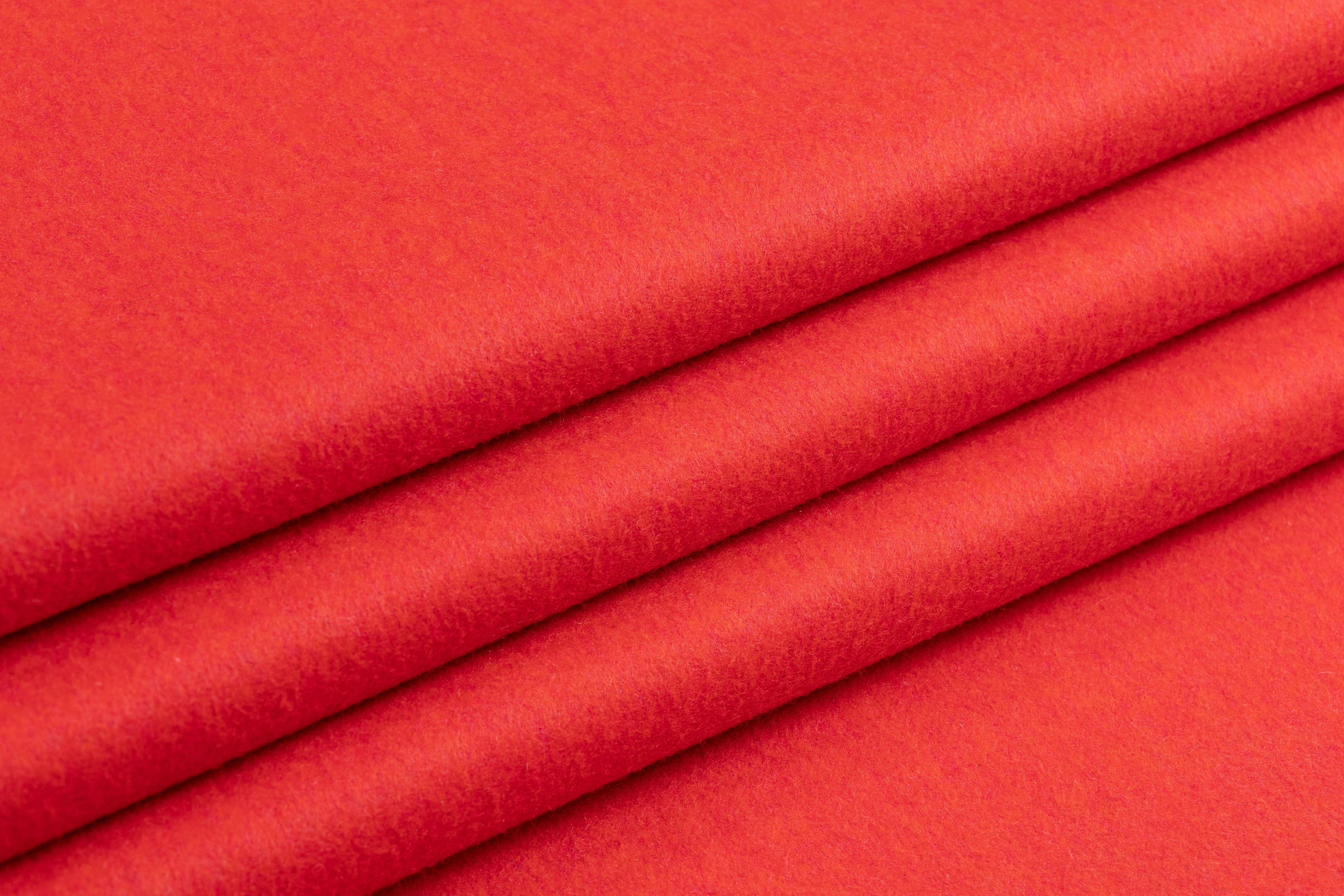 Double Faced Melton Wool Nylon Coating - Blood Orange / Fuchsia