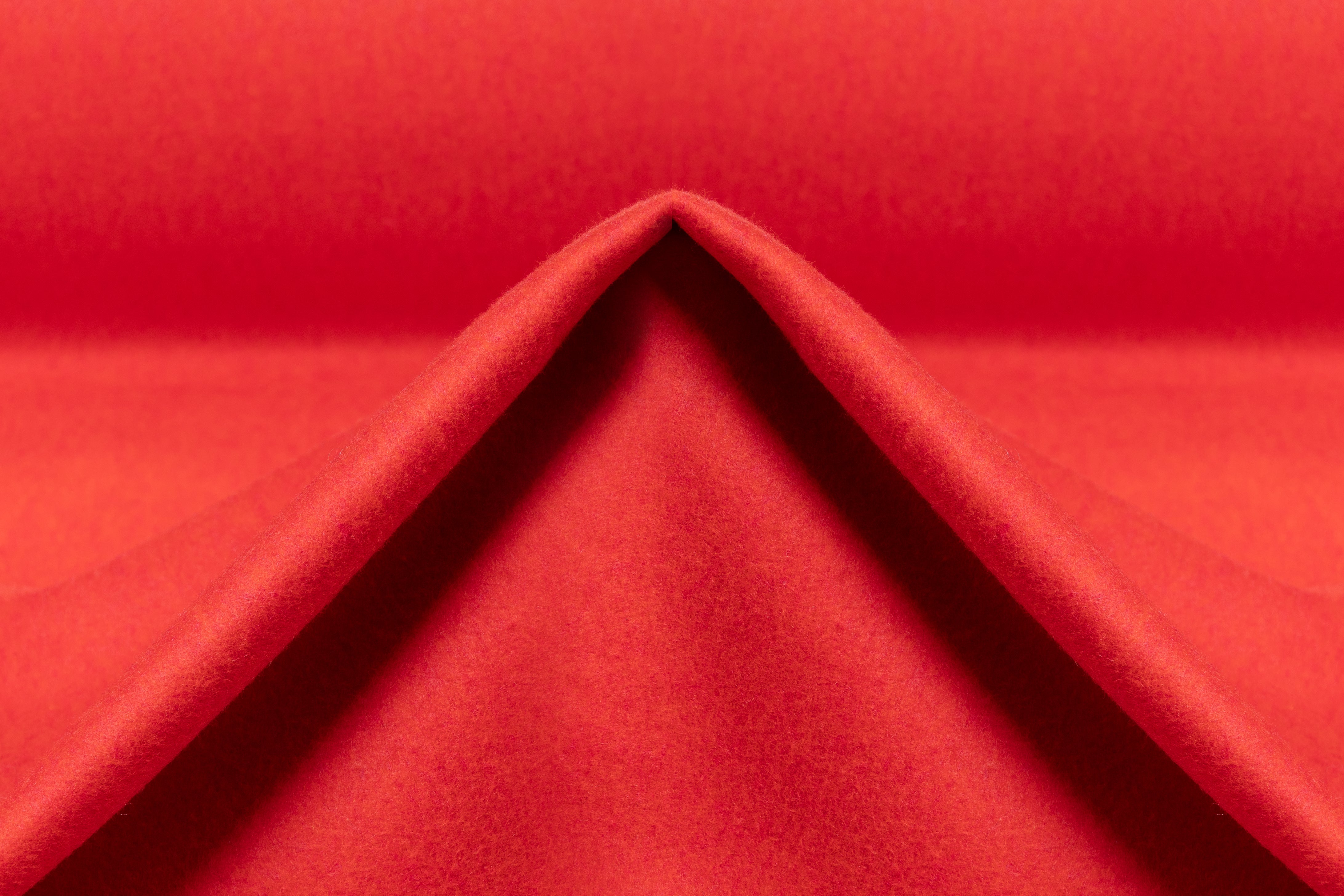 Double Faced Melton Wool Nylon Coating - Blood Orange / Fuchsia