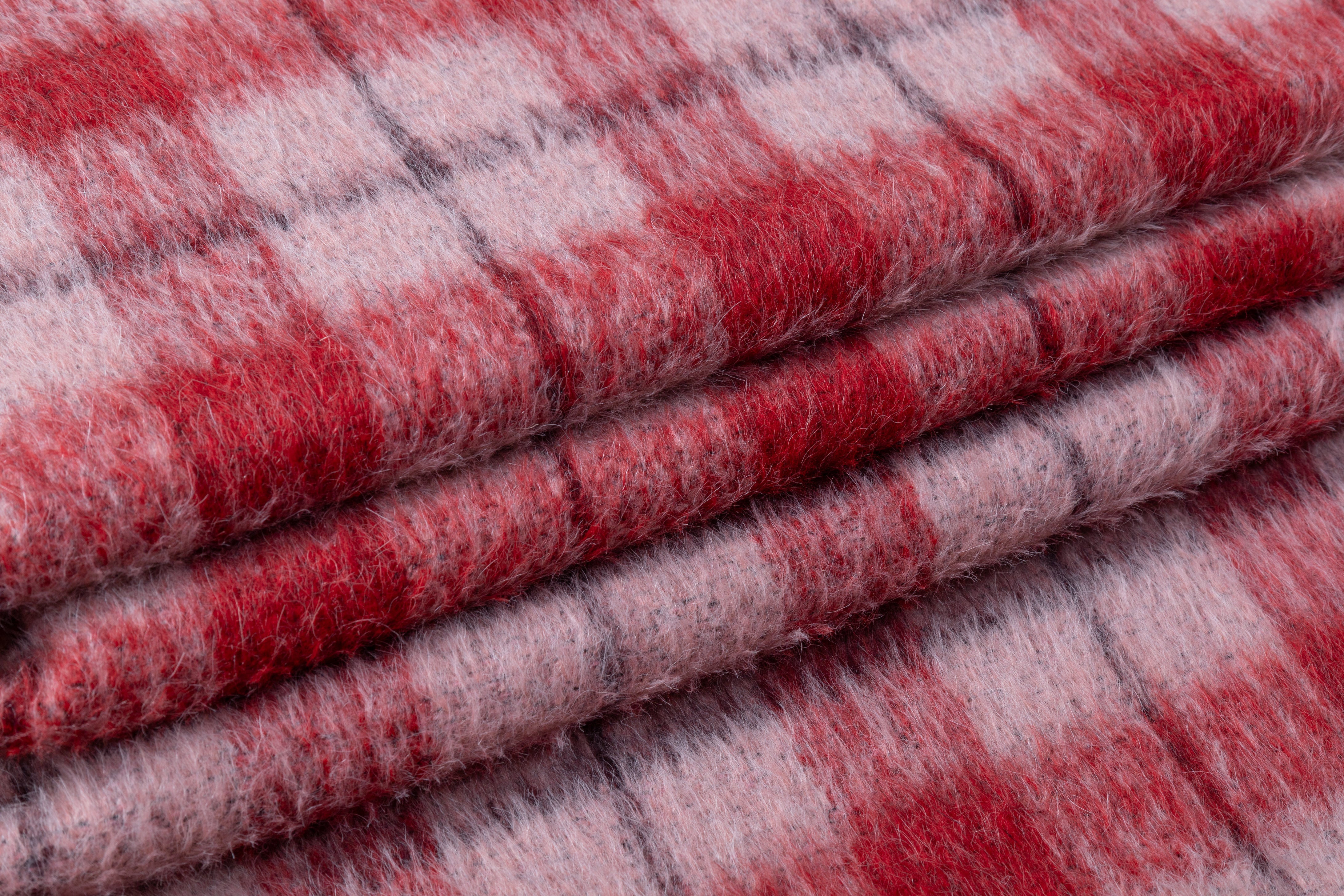 Italian Alpaca Wool Blend Coating - Red / Pink