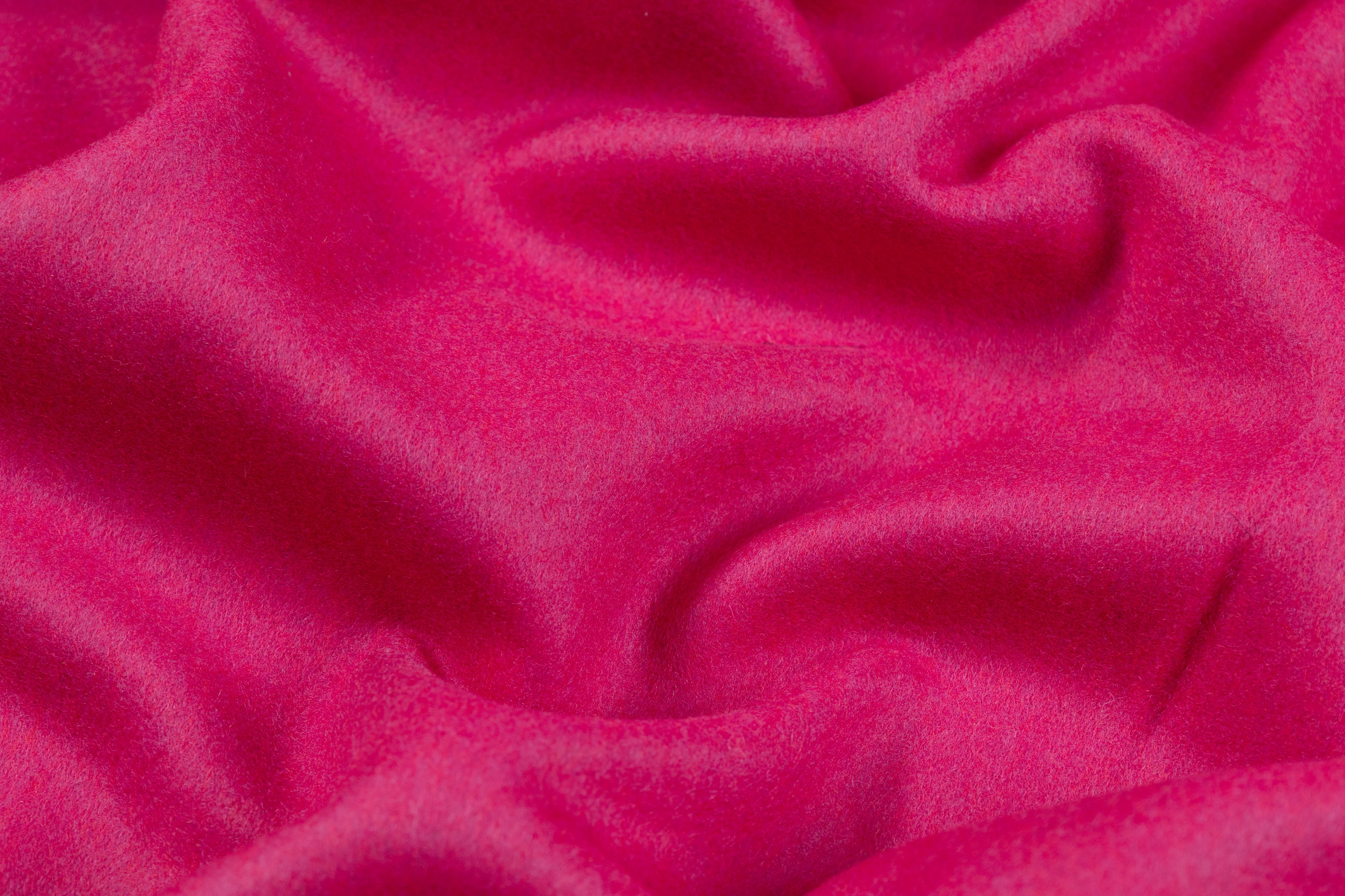 Double Faced Melton Wool Nylon Coating - Blood Orange / Fuchsia