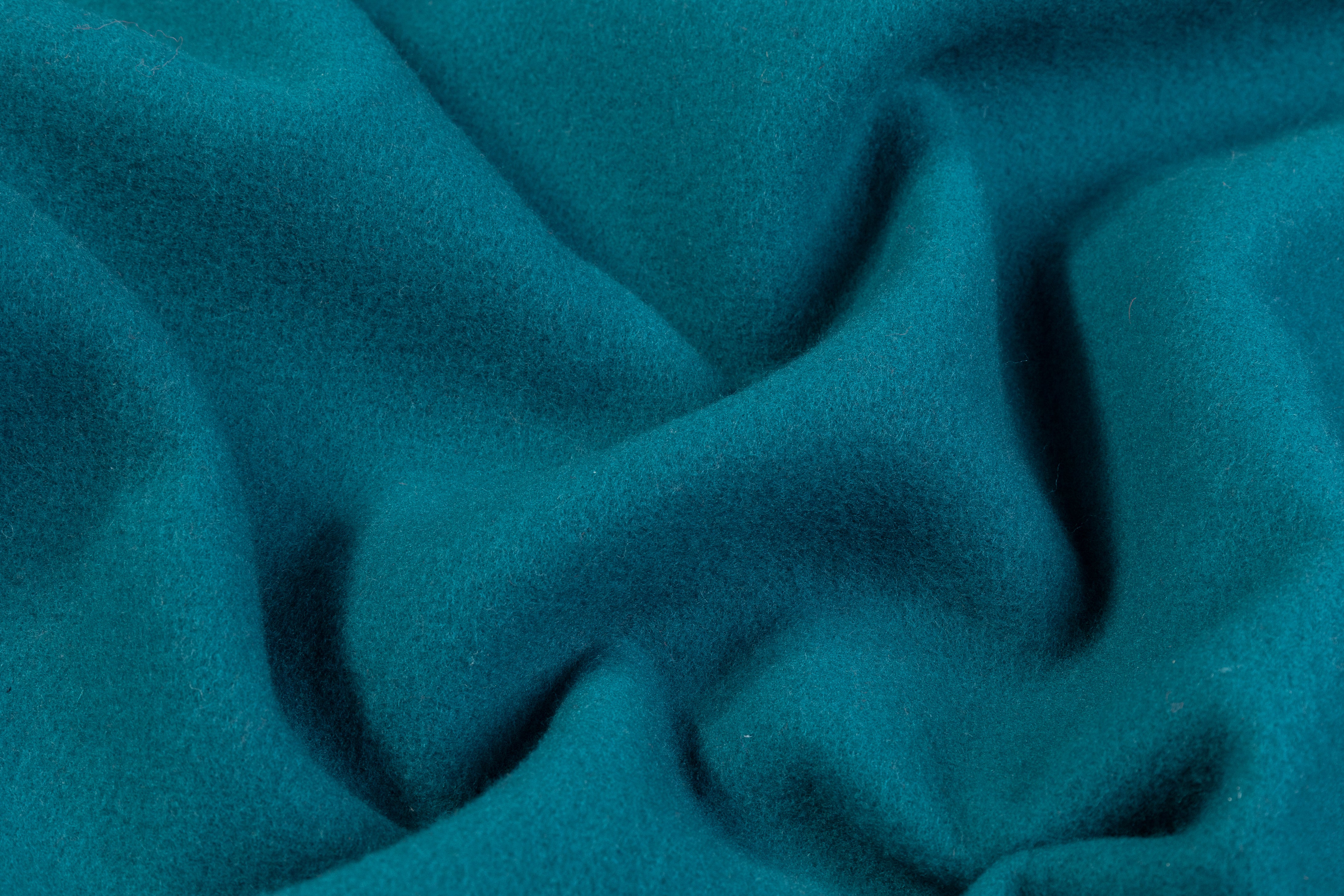 Double Faced Italian Wool Coating - Blue / Orange