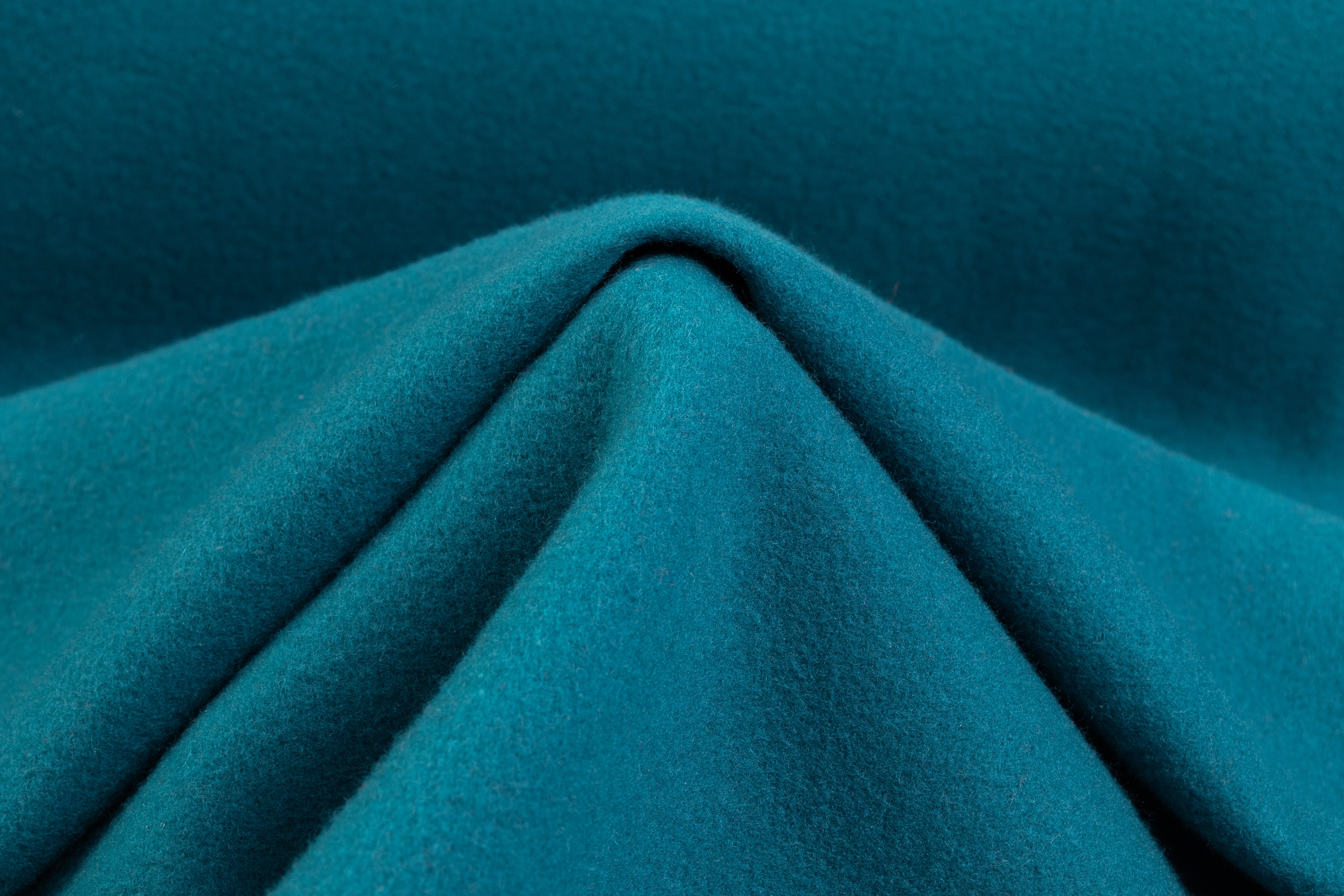 Double Faced Italian Wool Coating - Blue / Orange