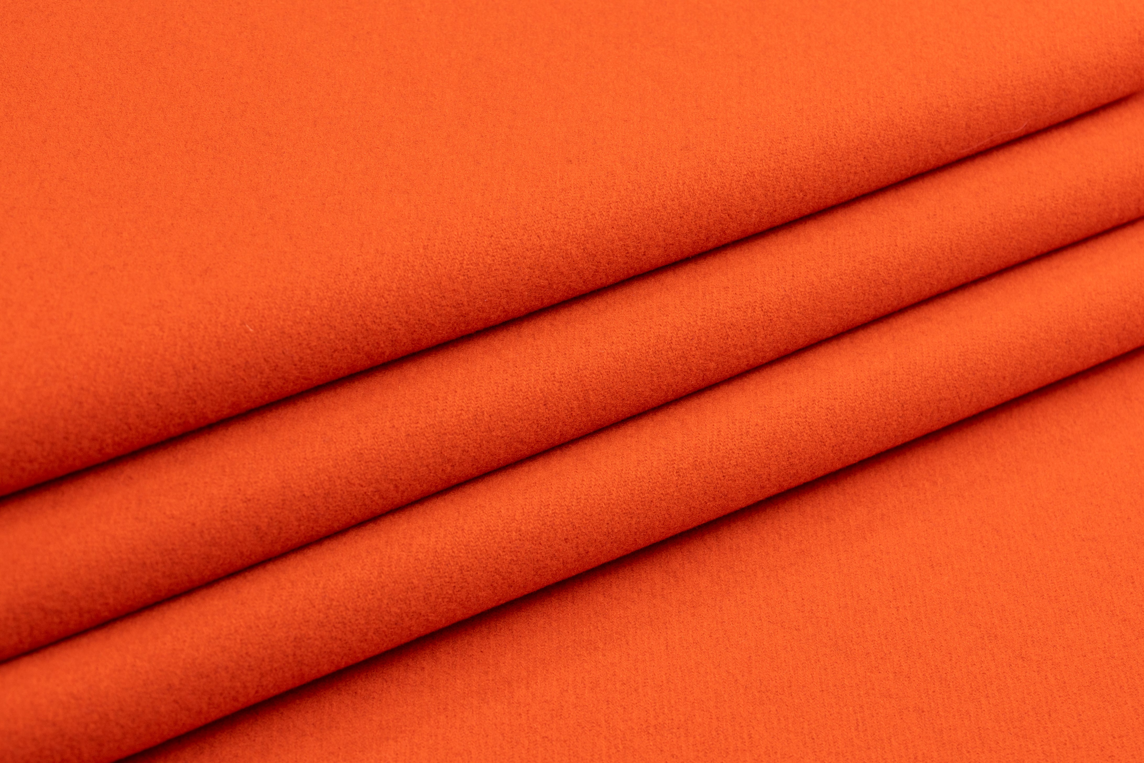 Double Faced Italian Wool Coating - Blue / Orange
