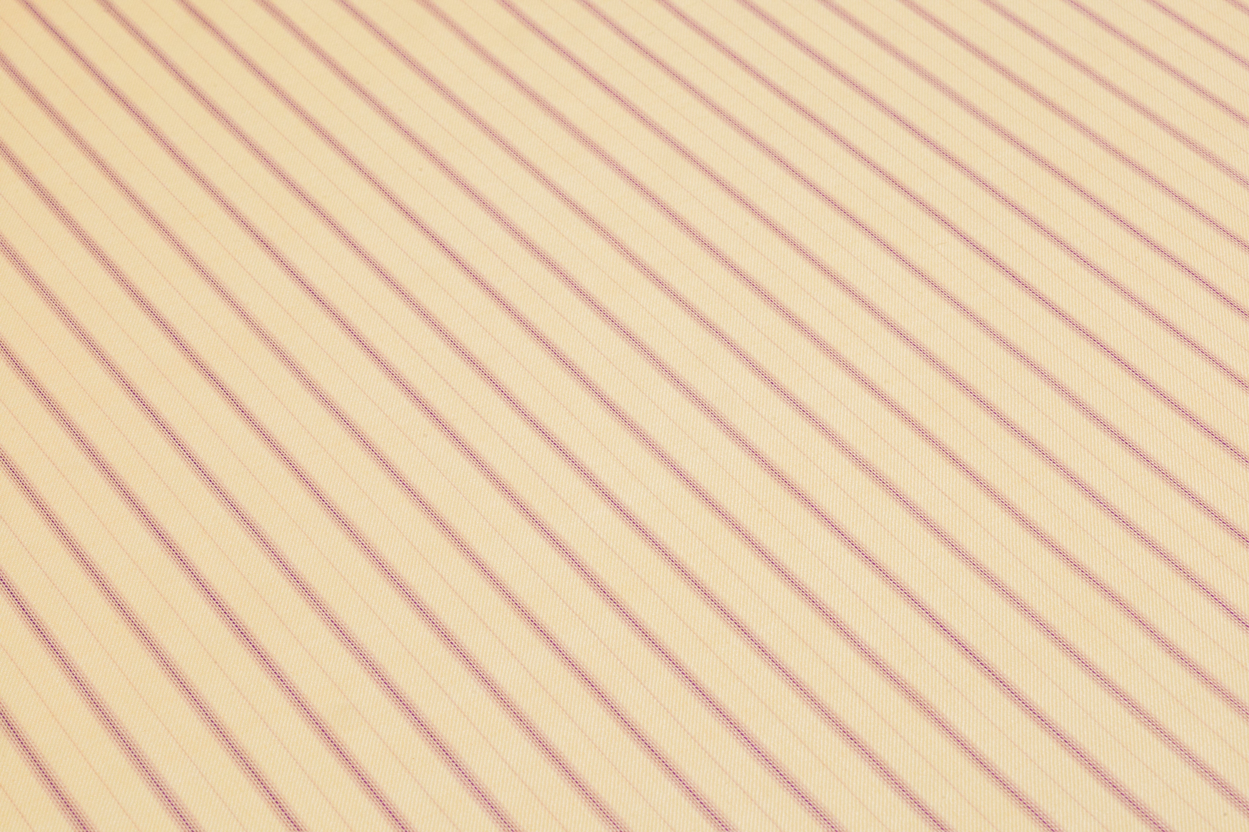 Striped Italian Wool Suiting - Butter Yellow / Rose Pink