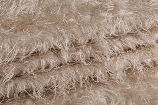 Eyelash Fringed Poly Silk - Taupe