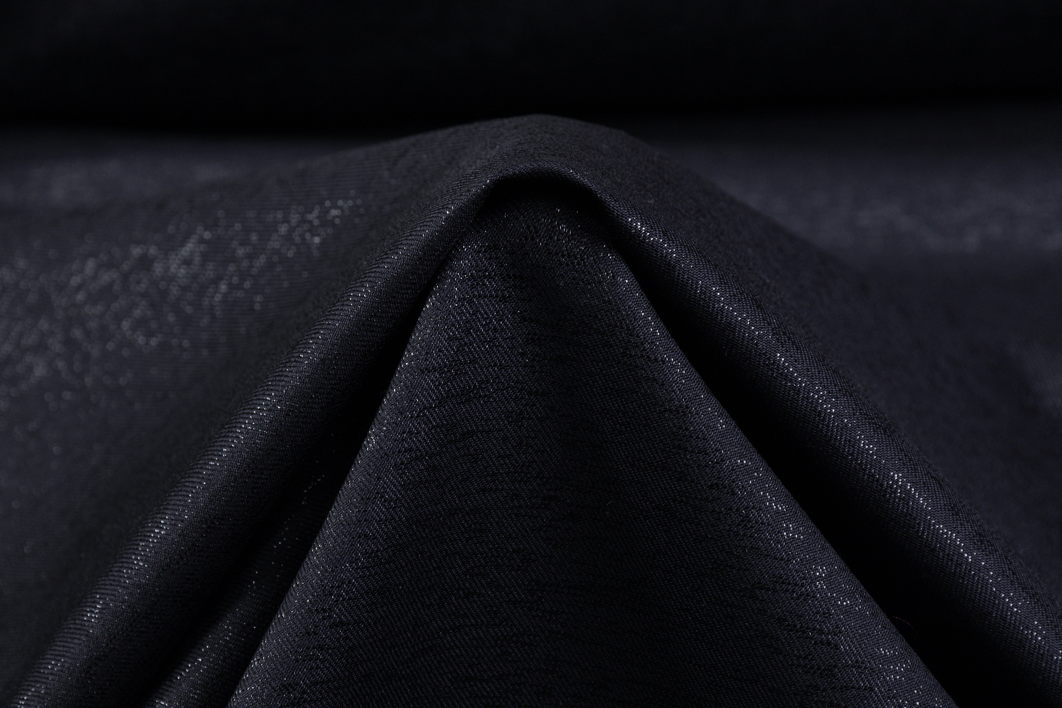 Metallic Italian Wool Suiting - Black / Navy