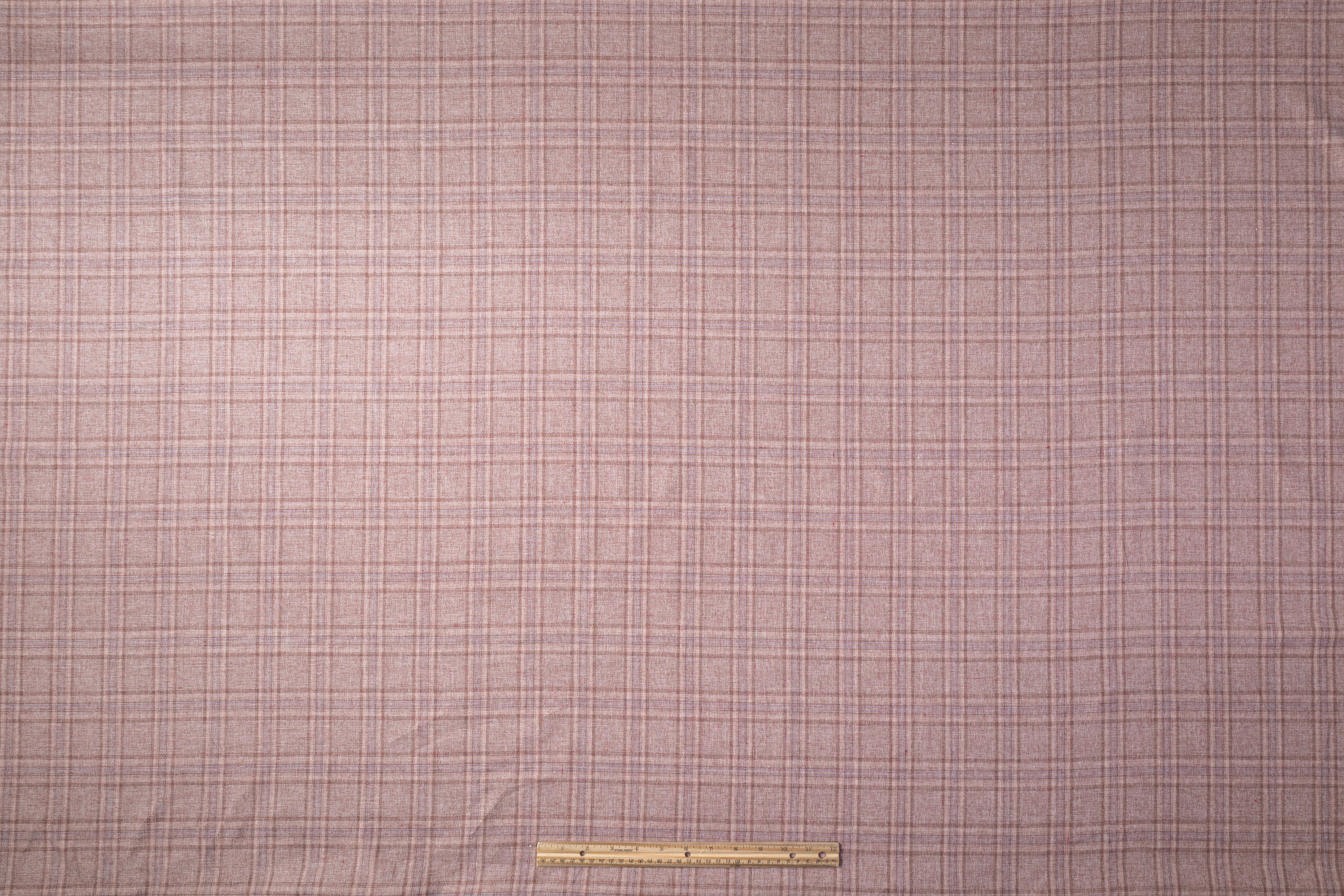 Guabello - Plaid Italian Wool Blend Suiting - Mauve