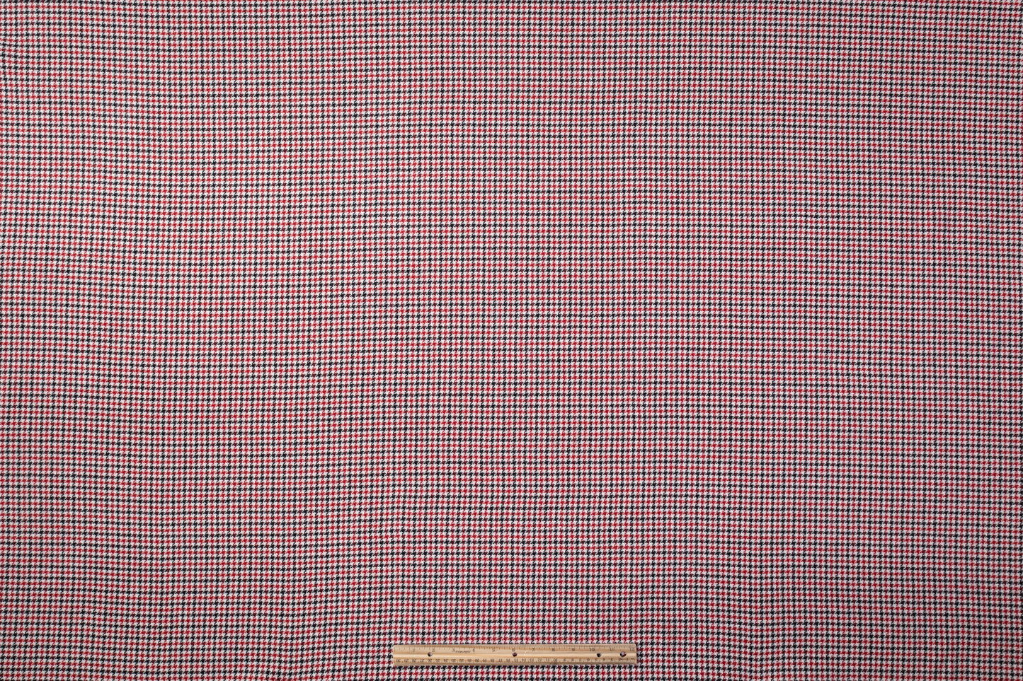 Micro Houndstooth Italian Wool Blend Coating - Black / Red / White
