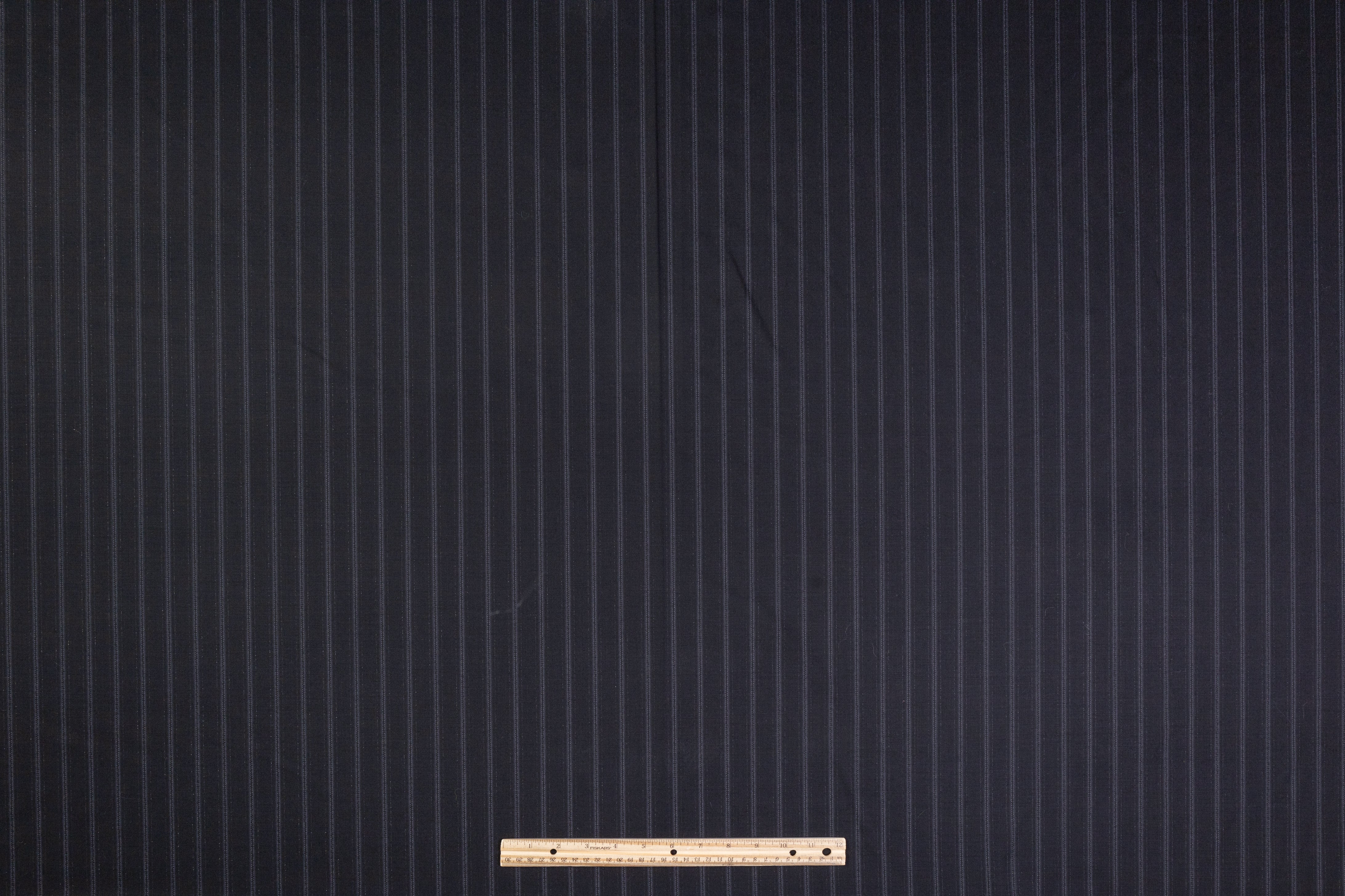 Striped Super 100s Wool Suiting - Black / Gray