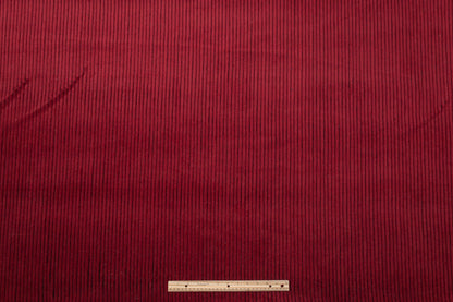 Ribbed Italian Wool Blend Coating - Maroon