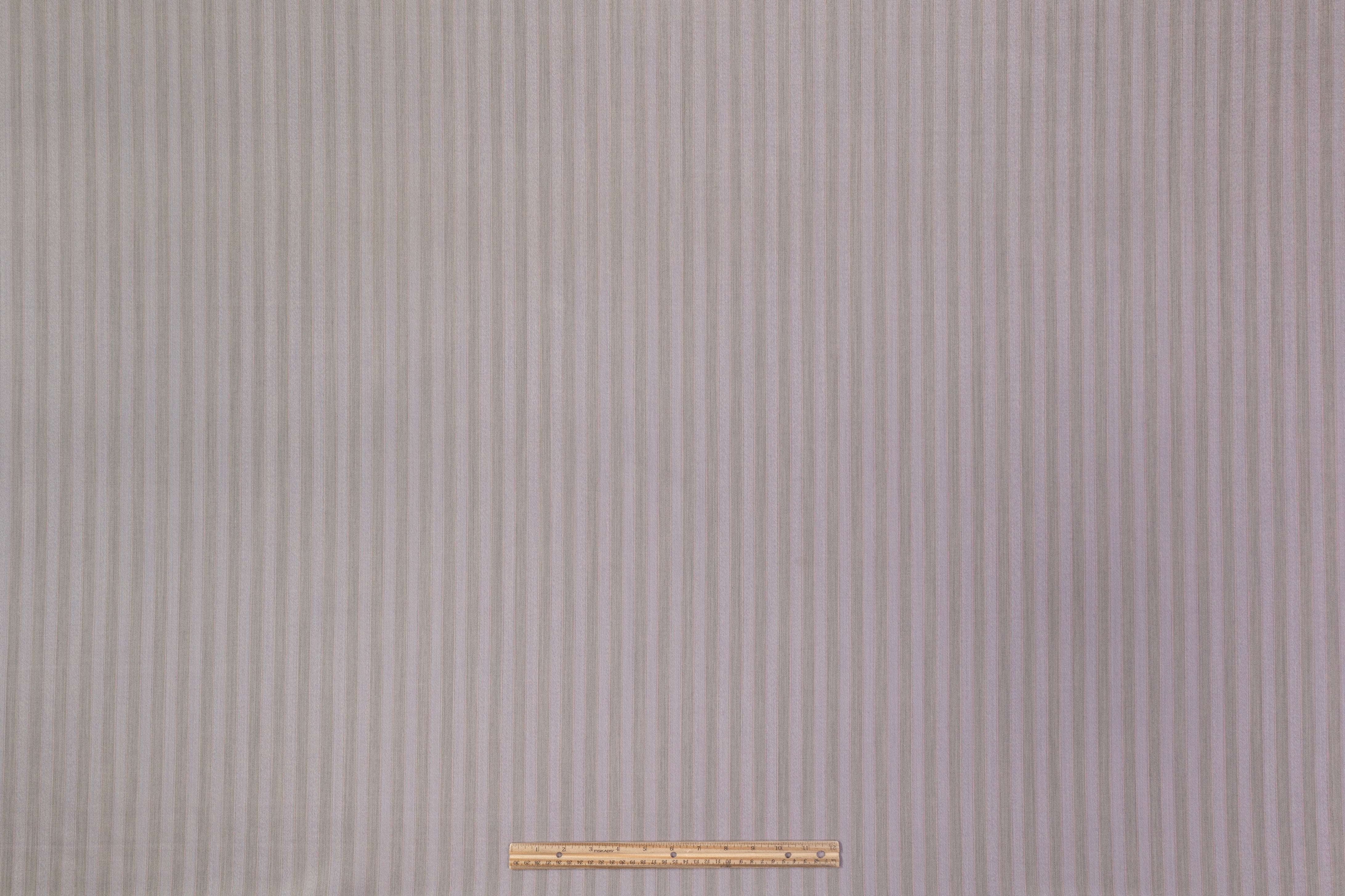 Striped Italian Wool Suiting - Gray / Sage / Pink
