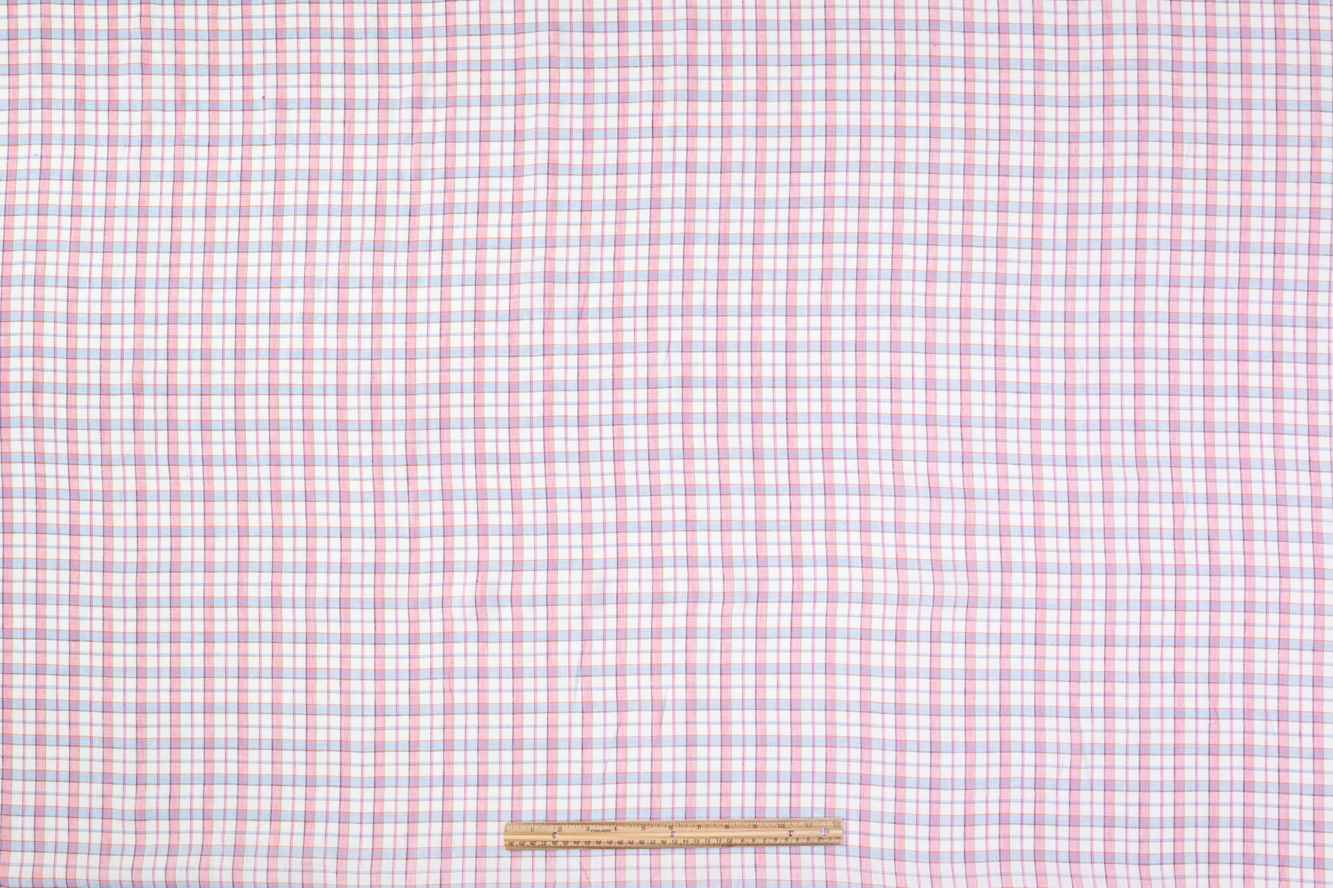 Plaid Italian Linen - Pink / Blue / White
