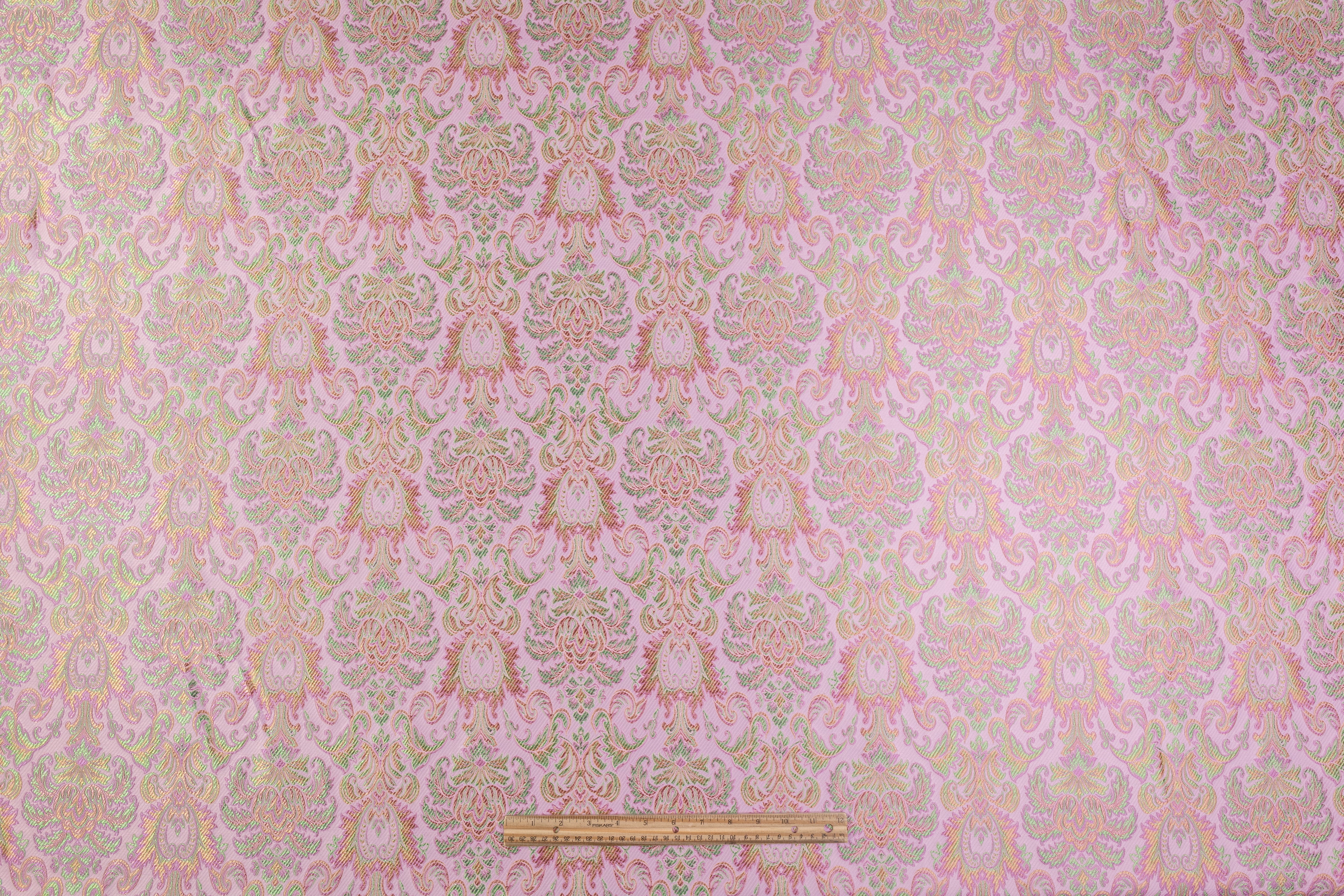 Italian Damask Brocade - Pink / Green