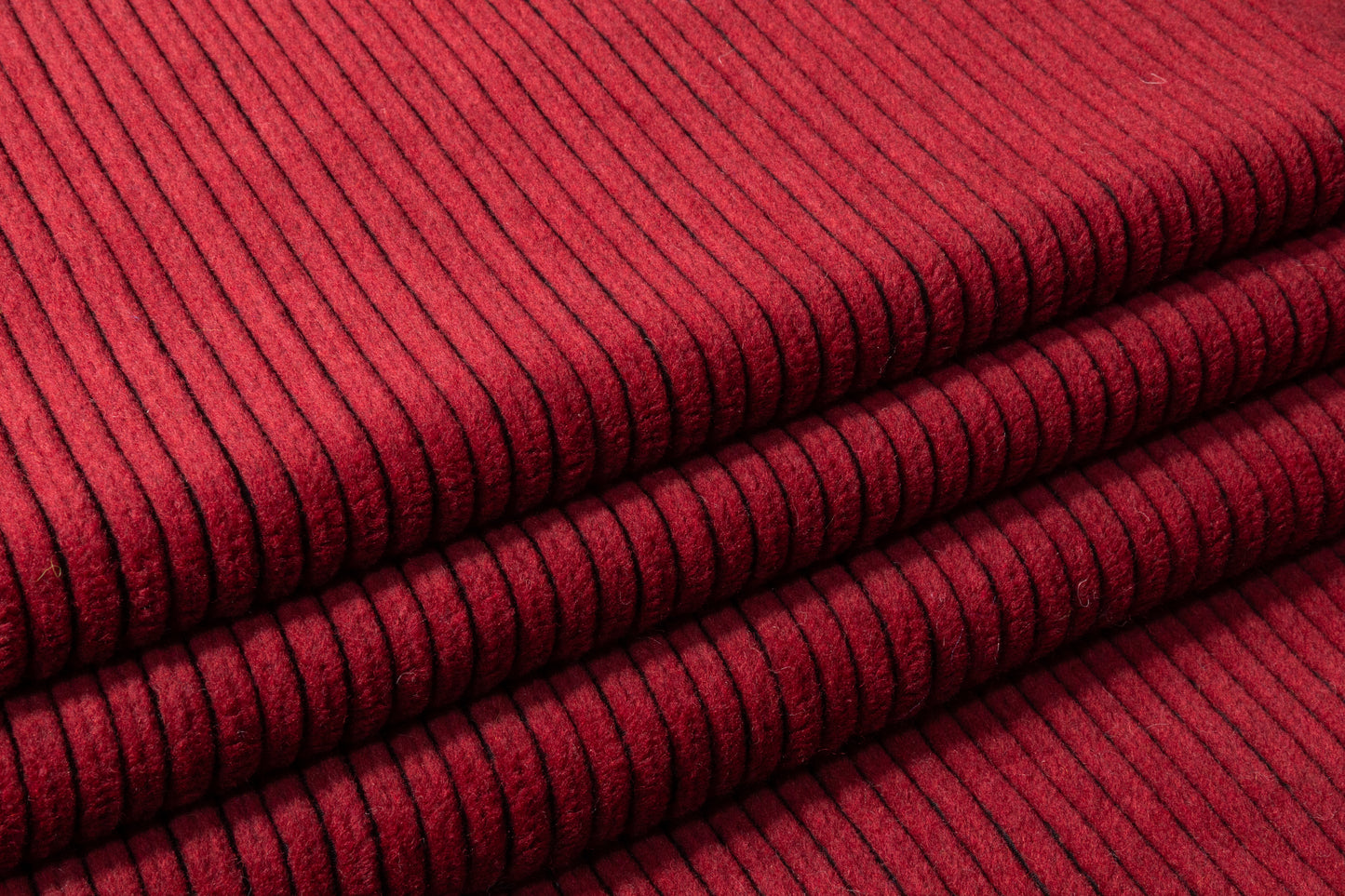 Ribbed Italian Wool Blend Coating - Maroon