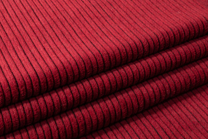 Ribbed Italian Wool Blend Coating - Maroon
