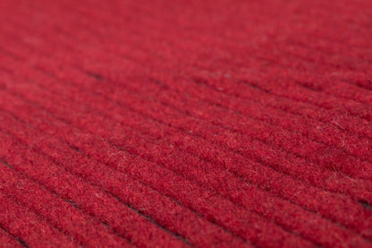 Ribbed Italian Wool Blend Coating - Maroon