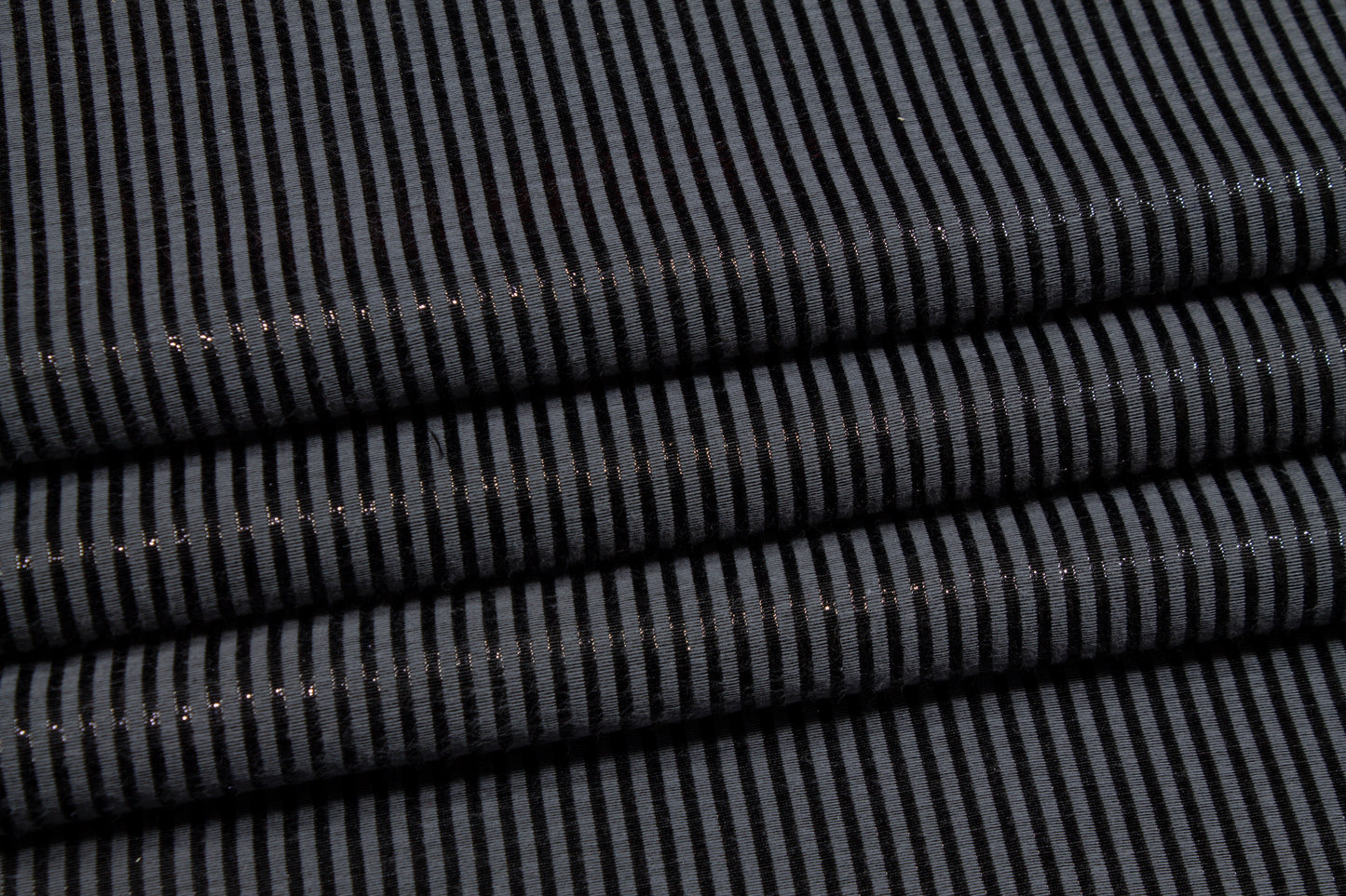 Metallic Striped Jacquard - Blue Gray and Black
