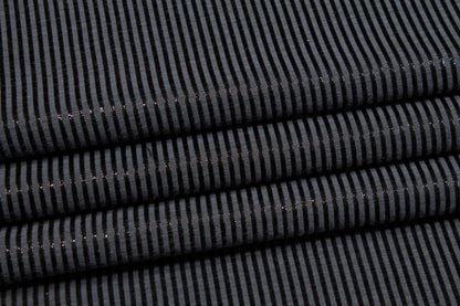 Metallic Striped Jacquard - Blue Gray and Black