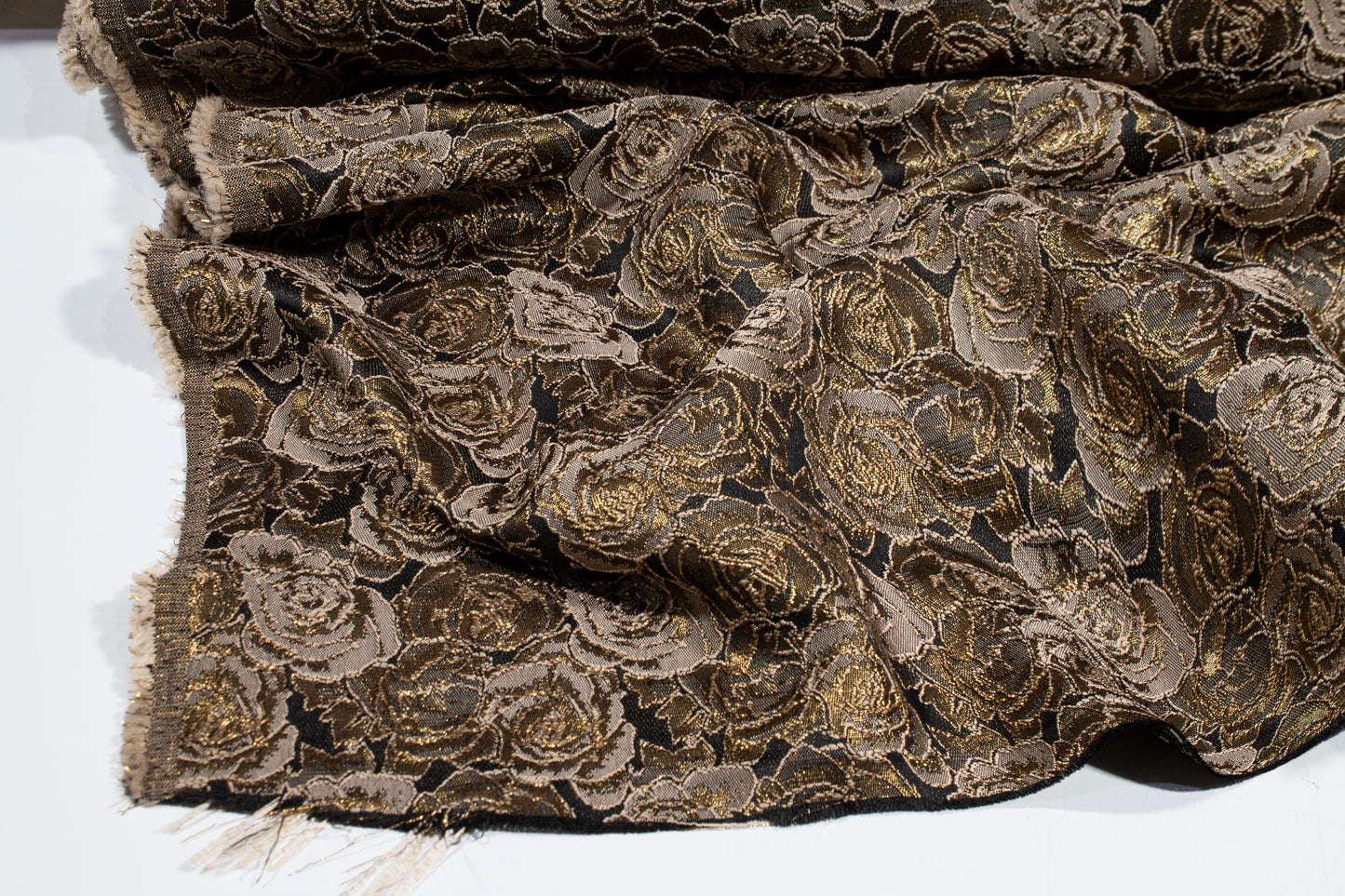 Metallic Rose Floral Brocade - Bronze