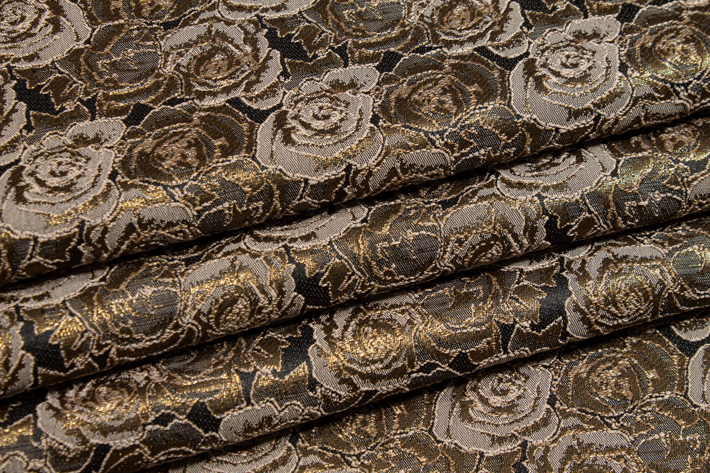 Metallic Rose Floral Brocade - Bronze