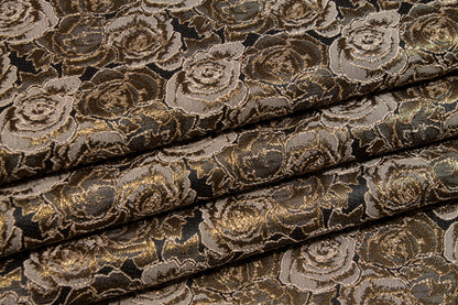 Metallic Rose Floral Brocade - Bronze