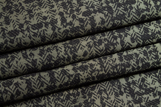 Abstract Jacquard - Khaki Green and Black