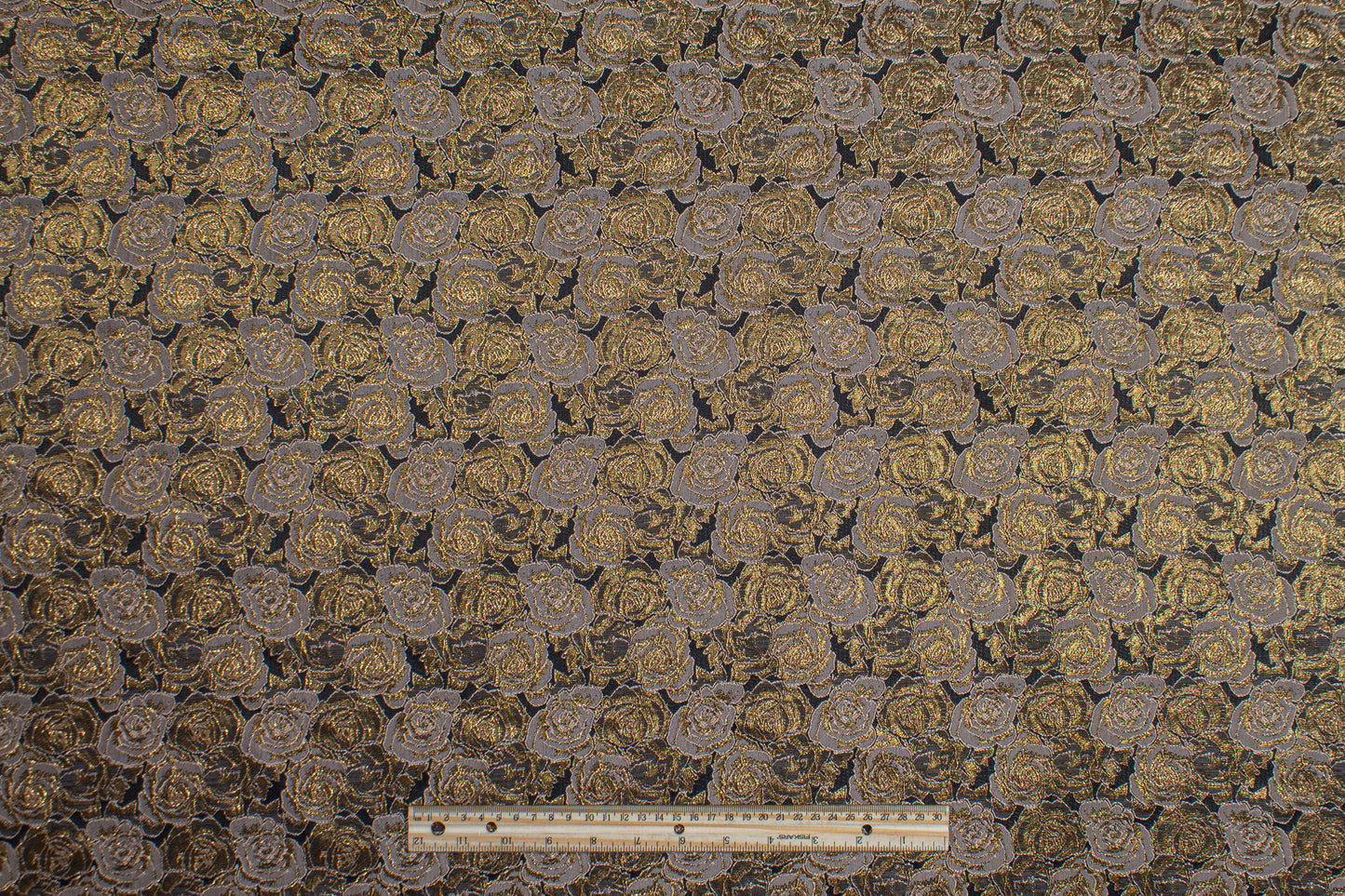 Metallic Rose Floral Brocade - Bronze