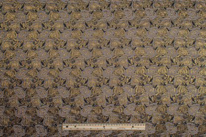 Metallic Rose Floral Brocade - Bronze