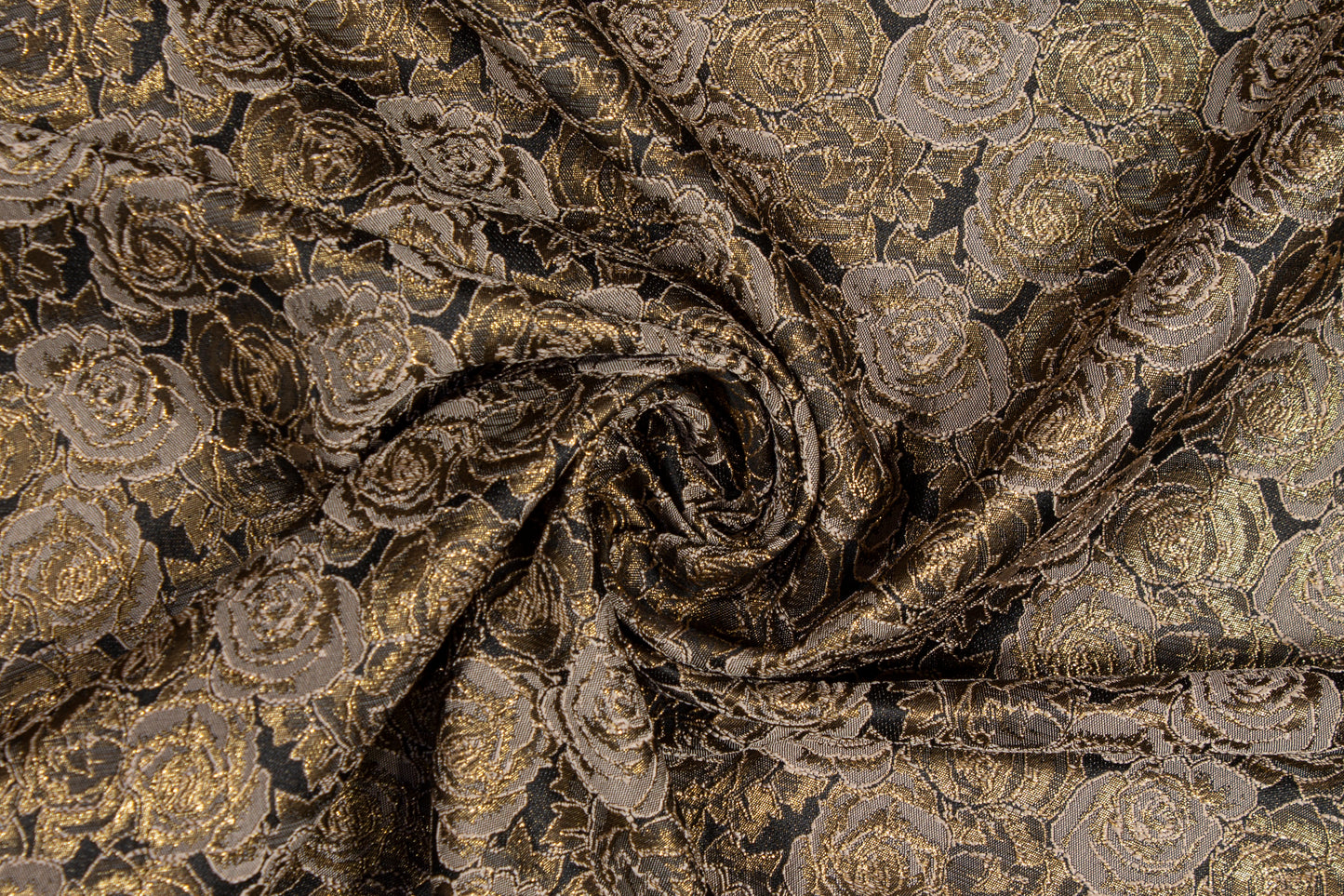 Metallic Rose Floral Brocade - Bronze