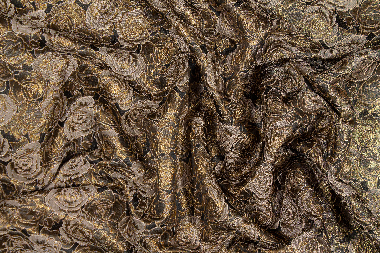Metallic Rose Floral Brocade - Bronze