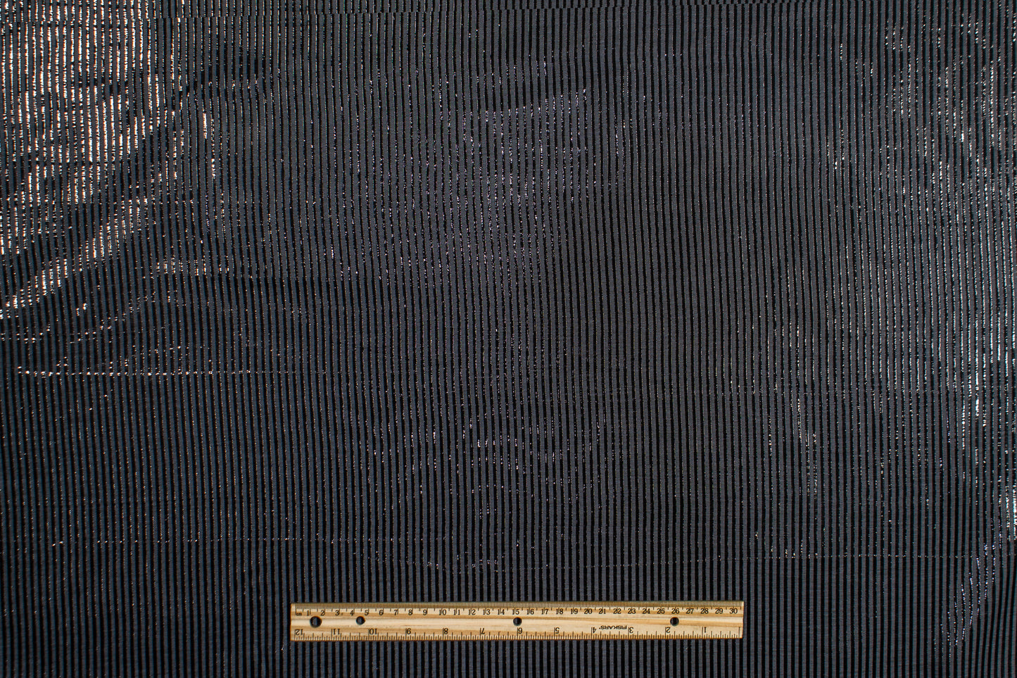 Metallic Striped Jacquard - Blue Gray and Black