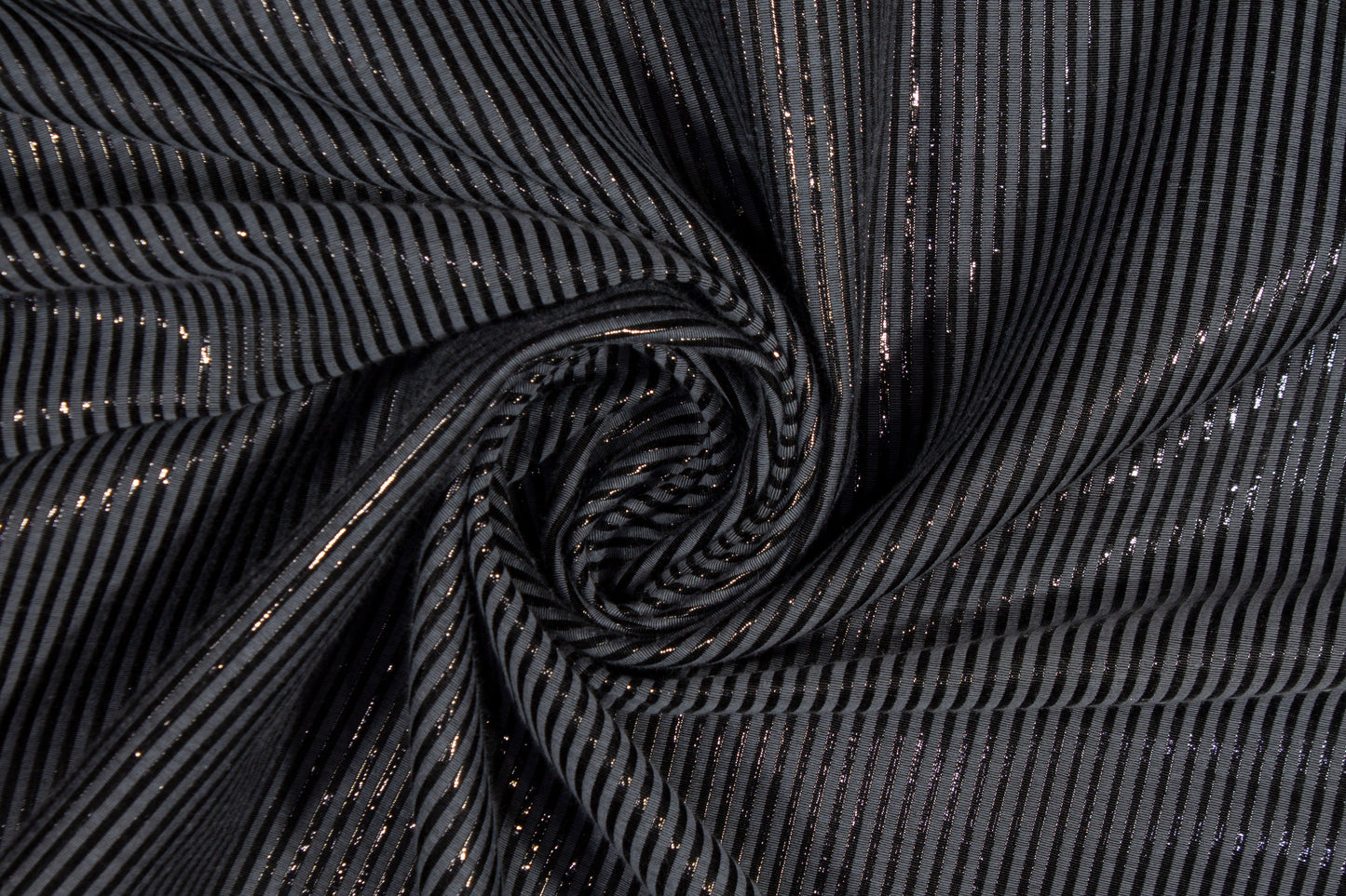 Metallic Striped Jacquard - Blue Gray and Black
