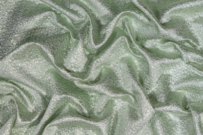 Crushed Metallic Brocade - Mint Green