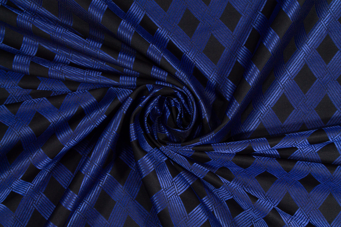 Diamond Pattern Brocade - Royal Blue and Black
