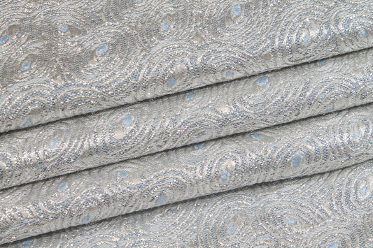 Metallic Circle Brocade - SIlver