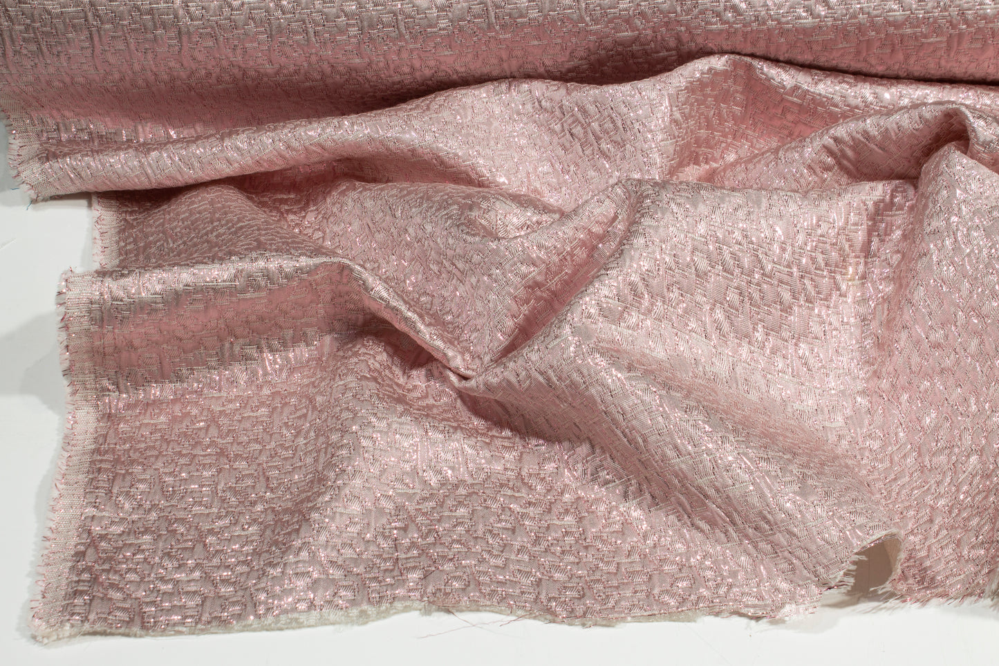 Crushed Metallic Brocade - Pink