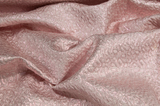 Crushed Metallic Brocade - Pink