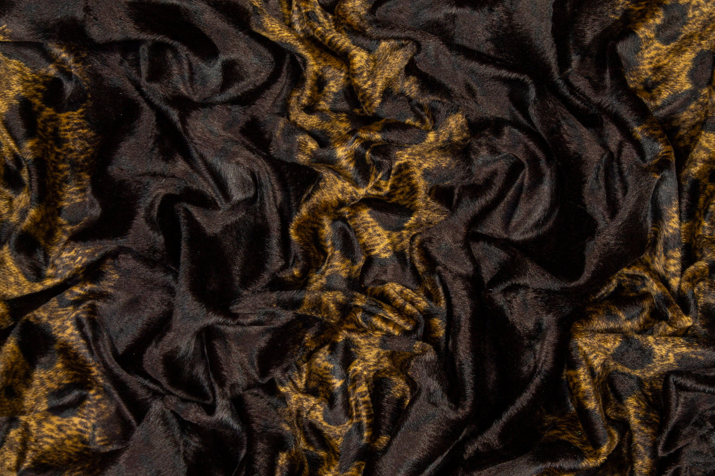 Striped Cheetah Print Faux Fur - Brown