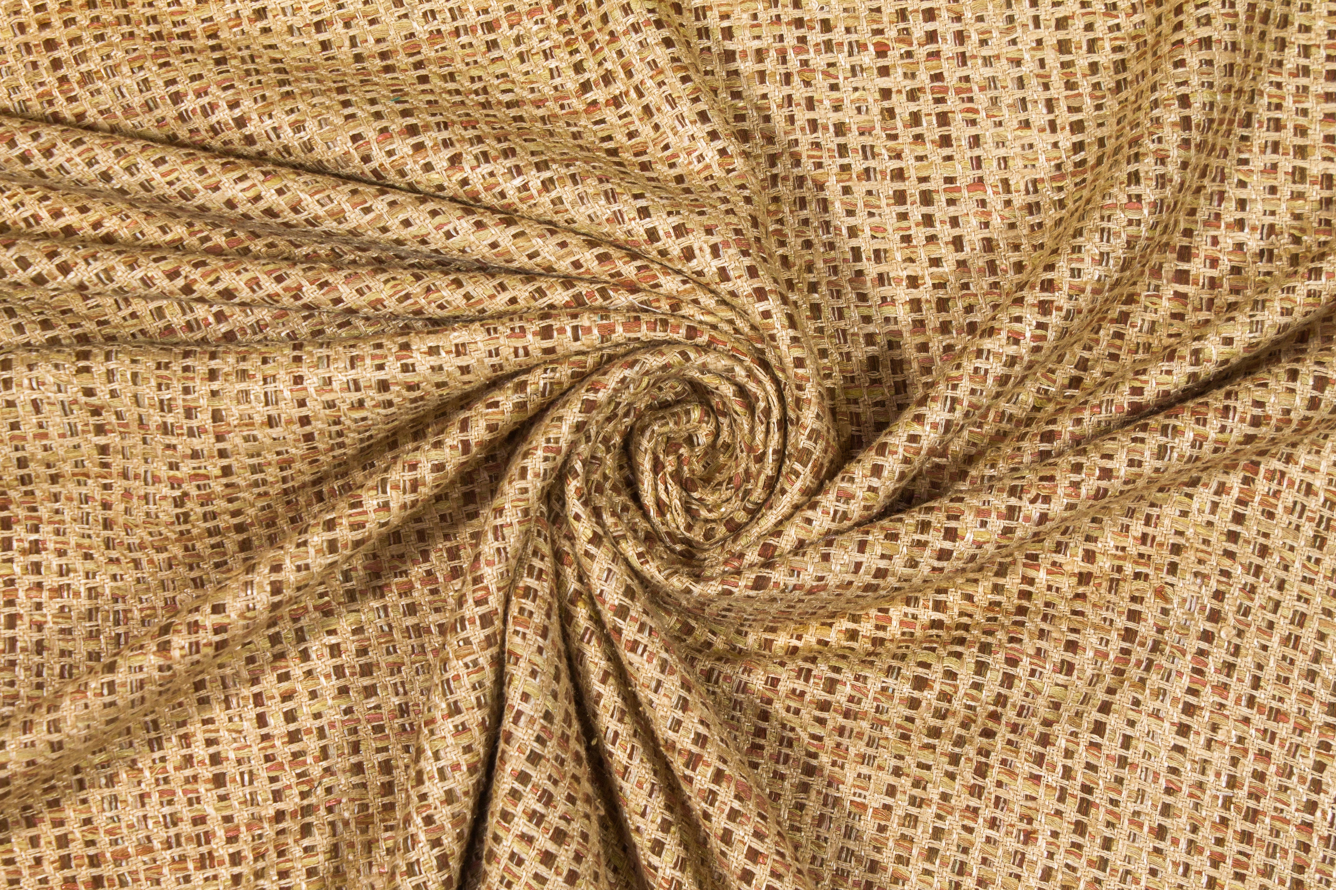 Silk and Linen Tweed - Khaki Brown