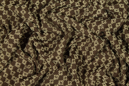 Crushed Brocade - Brown and Beige