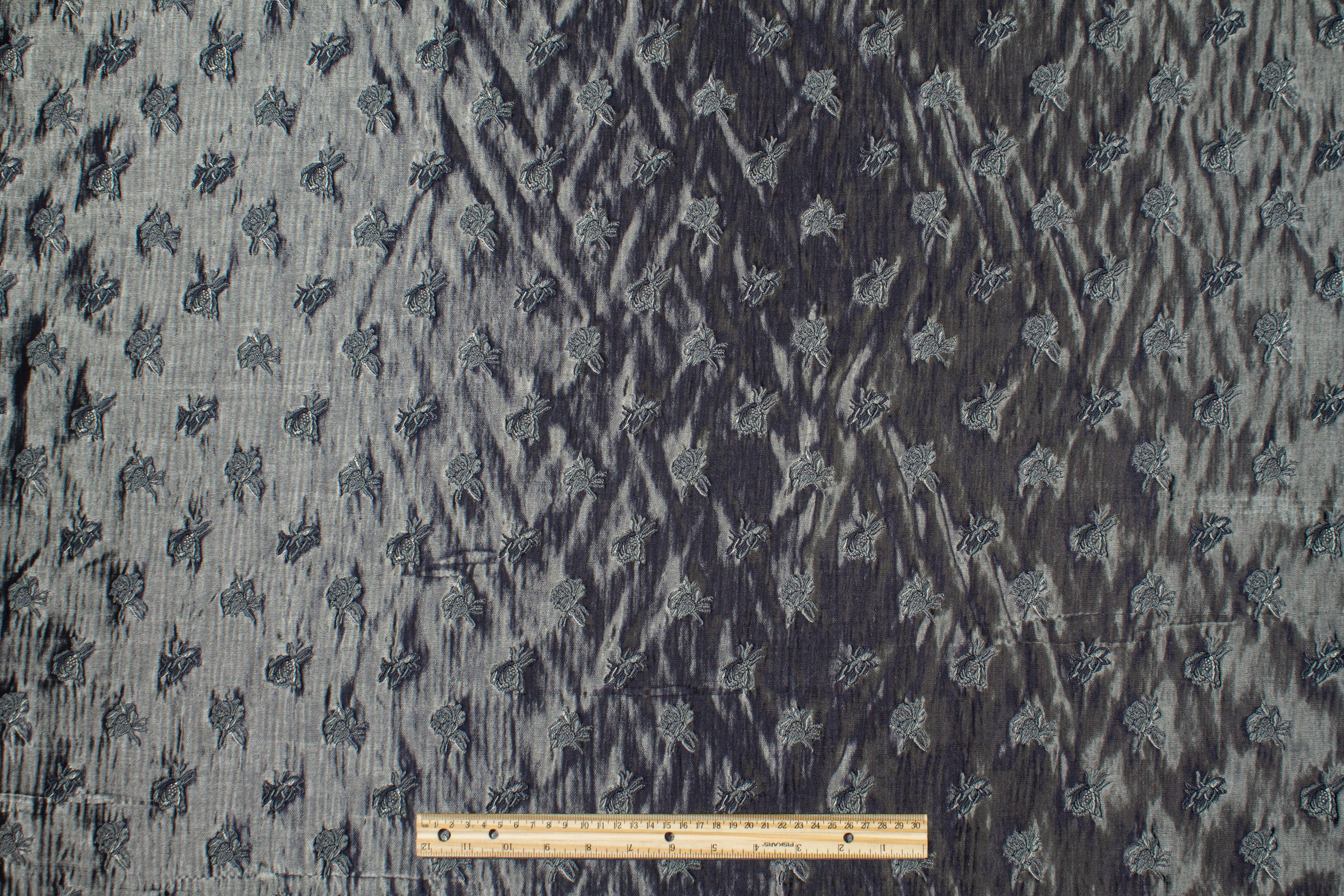 Bumblebee Design Metallic Brocade - Gray