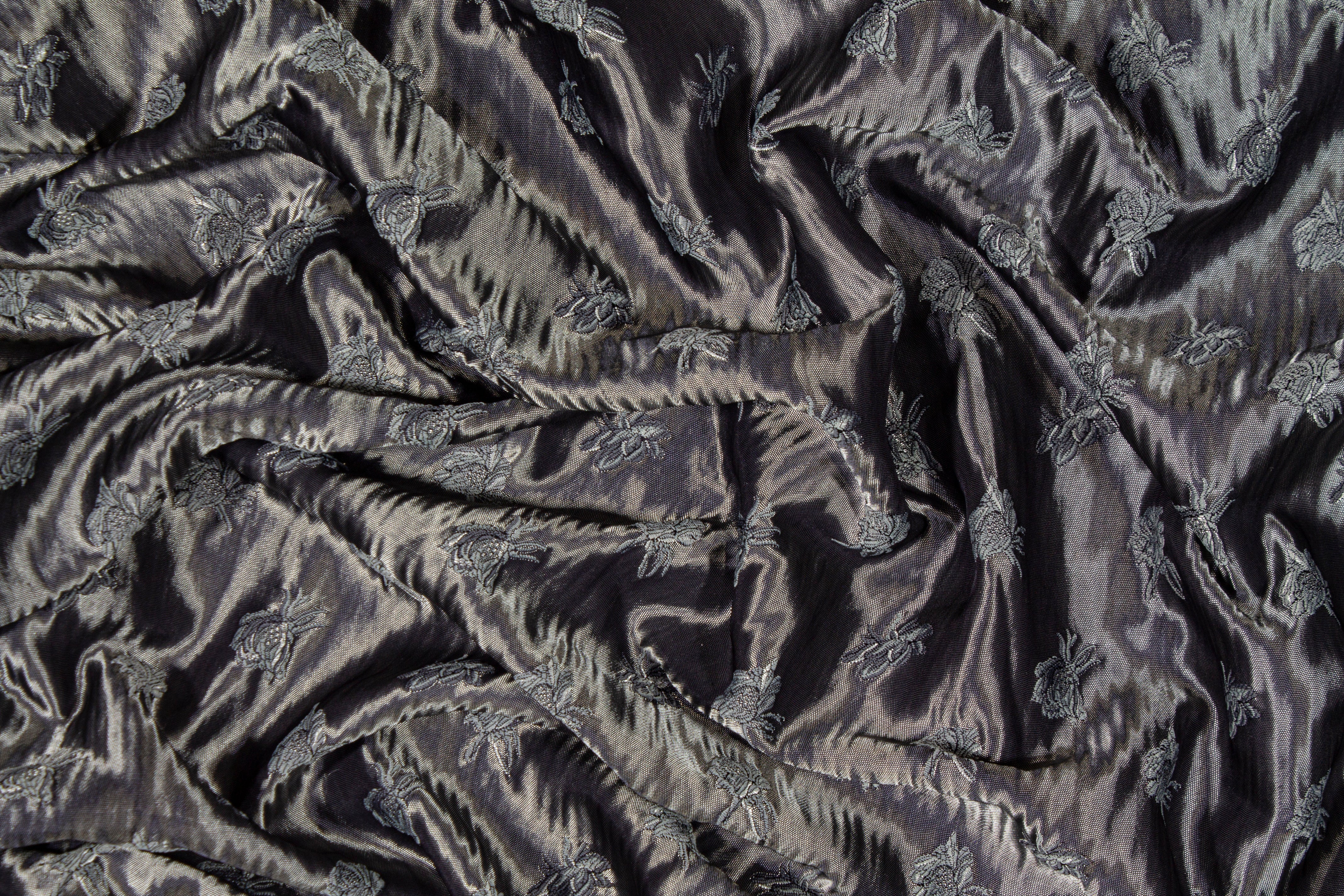 Bumblebee Design Metallic Brocade - Gray