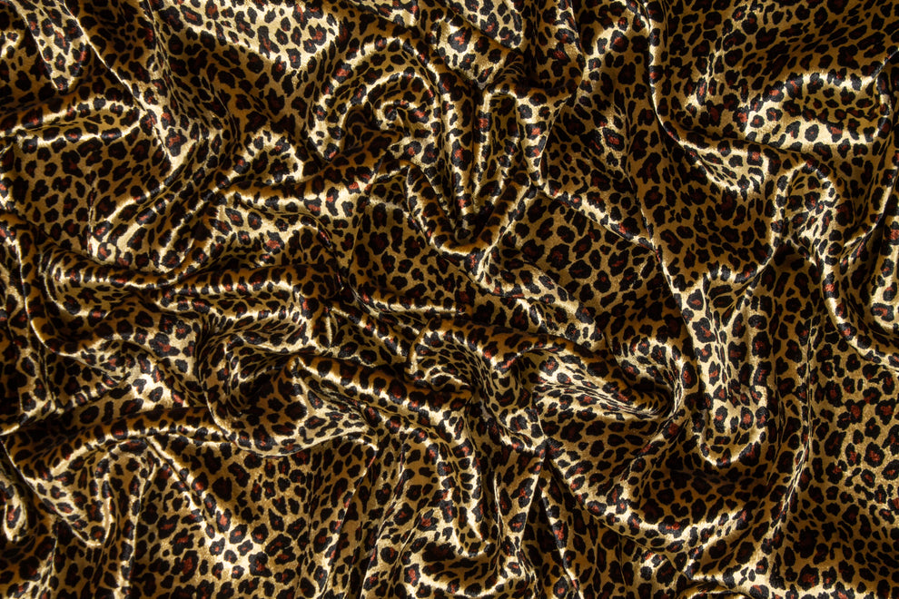 Silk Velvet Ikat Fabric Leopard Print main image 0