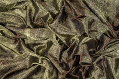 Abstract Metallic Brocade - Olive Green and Brown