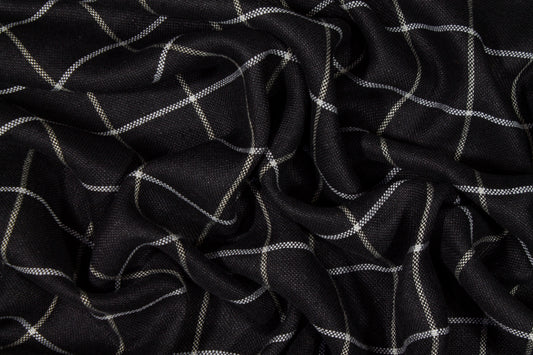 Windowpane Linen - Black and White