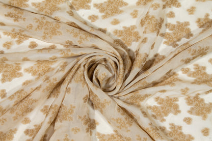 Abstract Poly Silk Chiffon Burnout - Beige